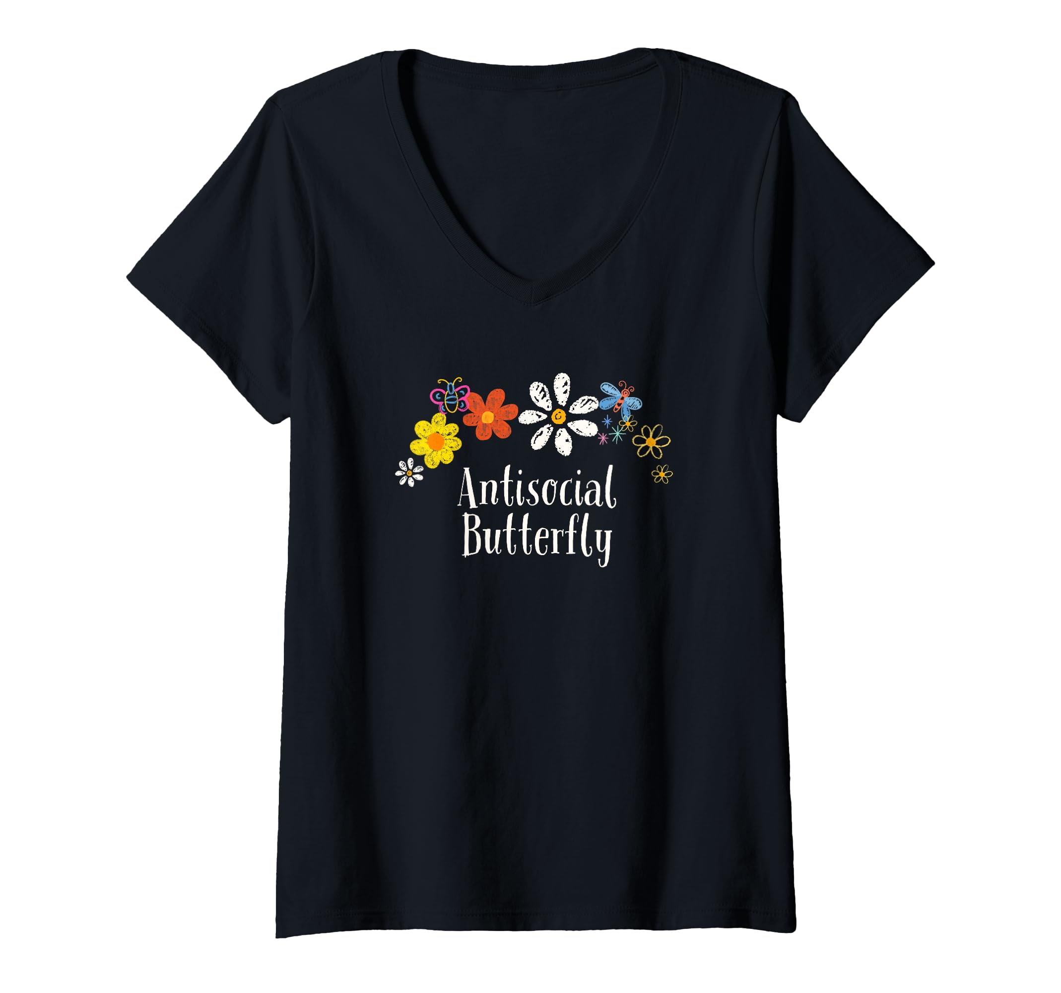 Womens Floral Artwork Antisocial T-Shirt - Graphic Print Men Women - T-Shirt, Sweatshirt, Hoodie