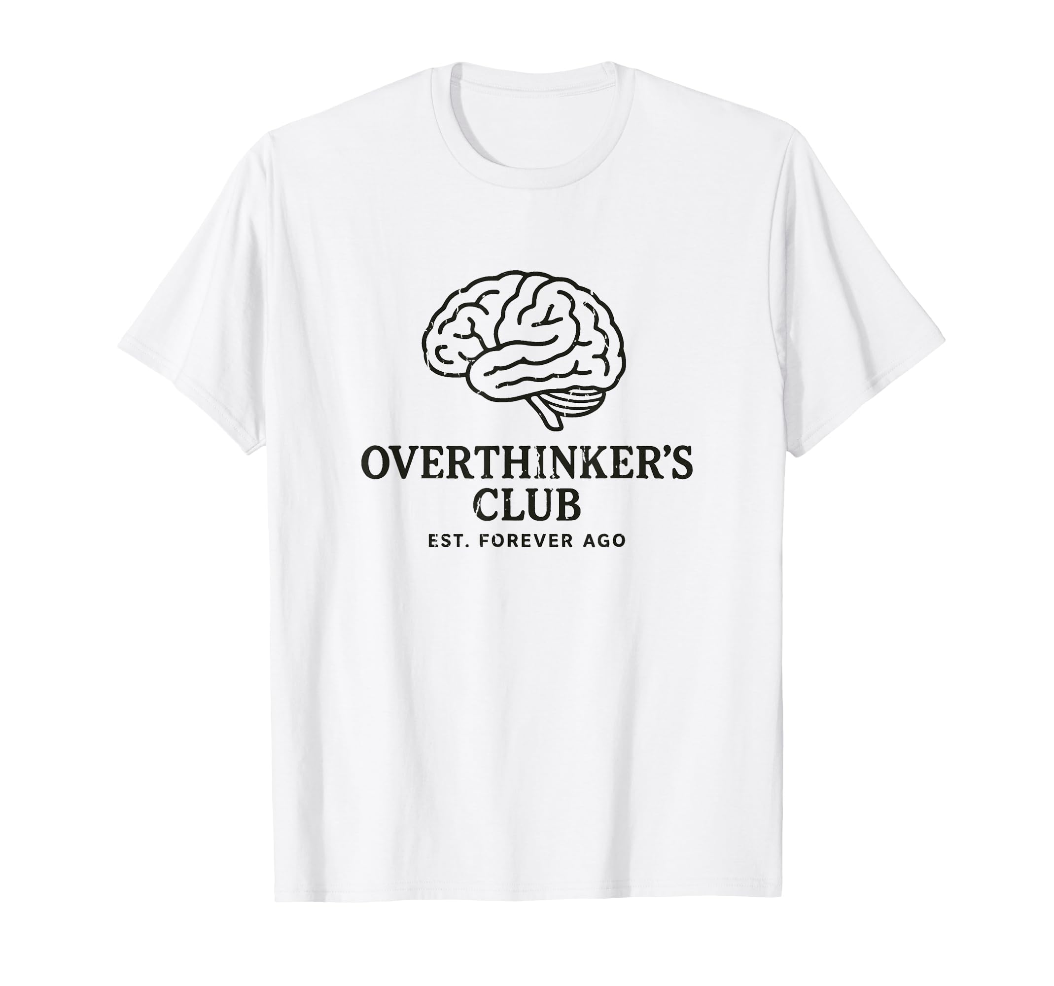 Overthinkers Club Minimalist Brain T-Shirt - Aesthetic Graphic for Adults - T-Shirt, Sweatshirt, Hoodie