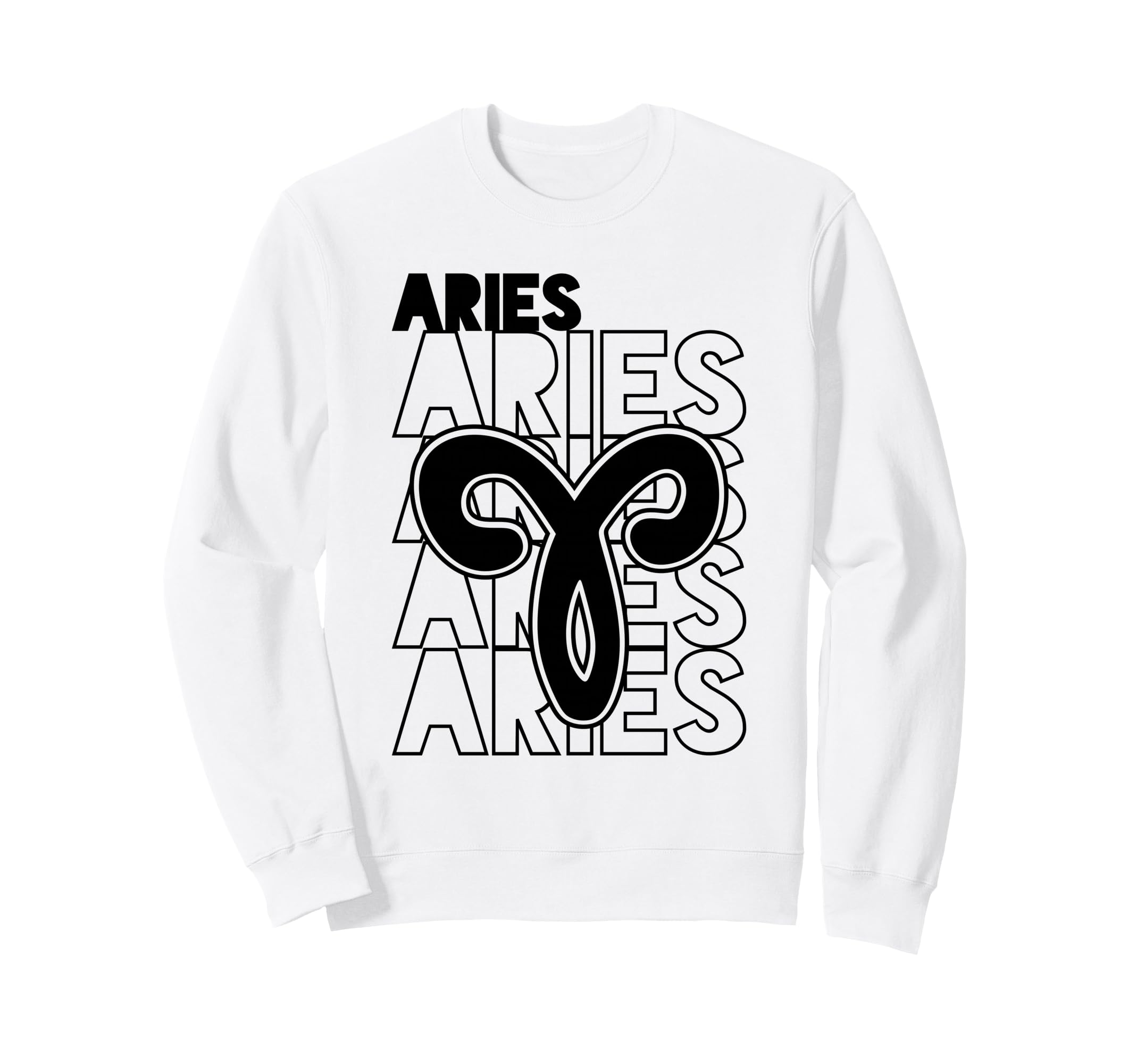 Aries Zodiac Typography Astrology Sweatshirt - Minimalist Print Unisex - T-Shirt, Sweatshirt, Hoodie