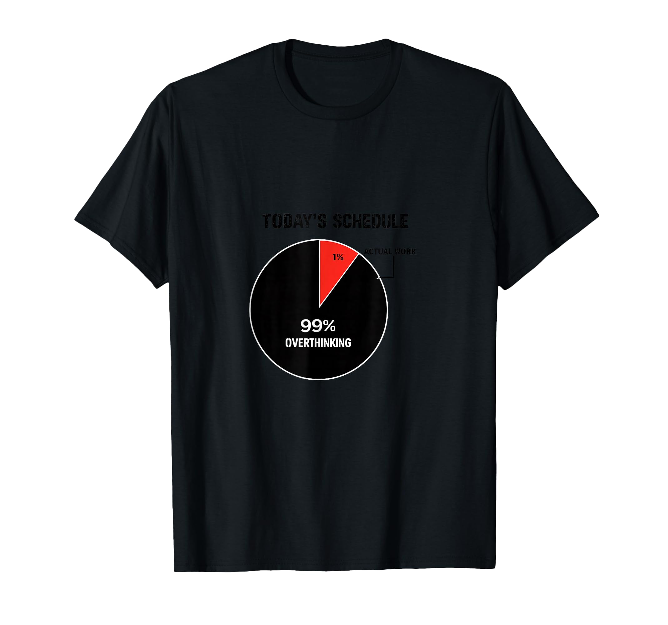 Overthinking Schedule Pie Chart T-Shirt - Trendy Graphic Men Women - T-Shirt, Sweatshirt, Hoodie