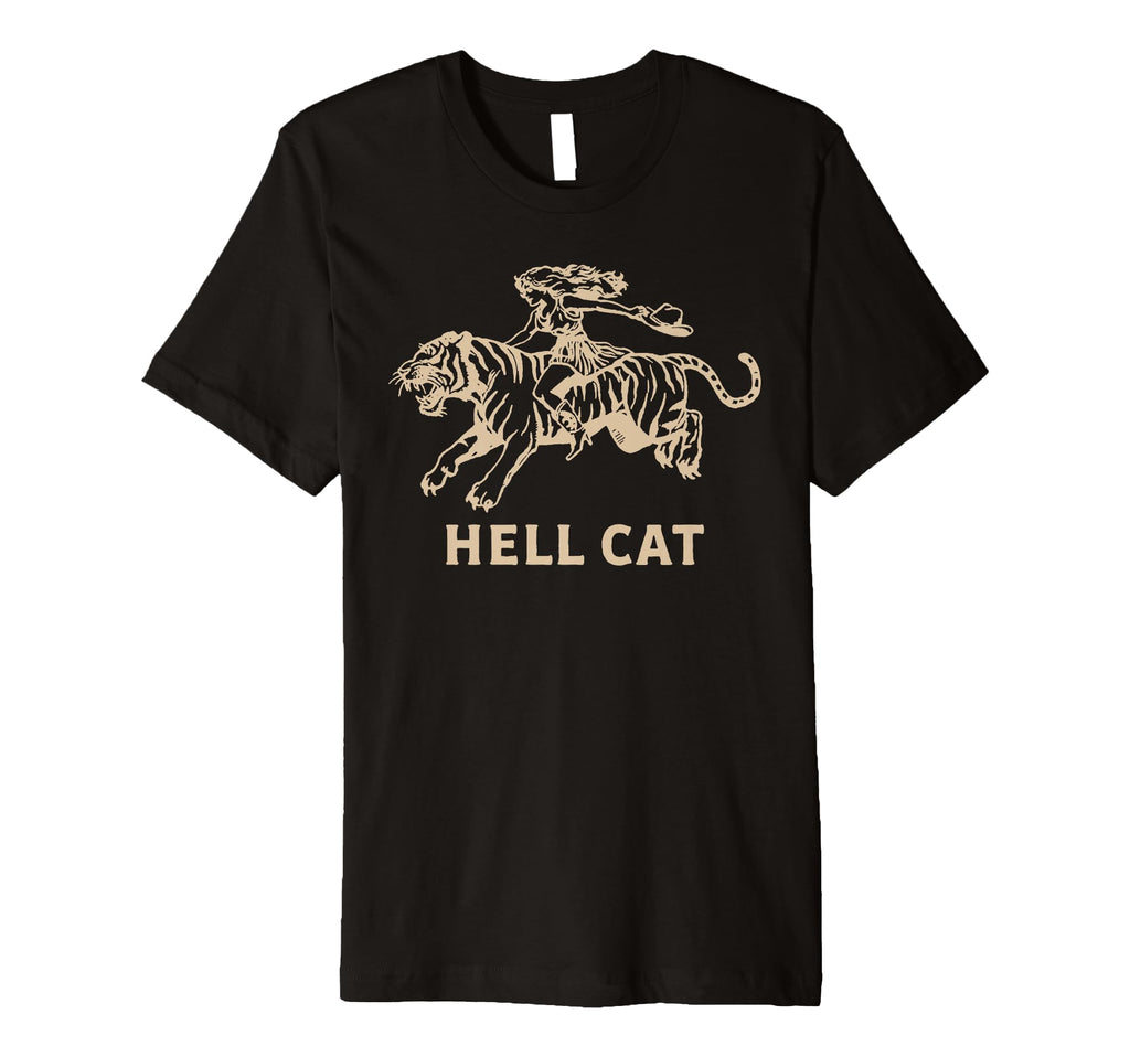 Hell Cat Funny Cowgirl Western Art T-Shirt - Aesthetic Graphic for Adults - T-Shirt, Sweatshirt, Hoodie
