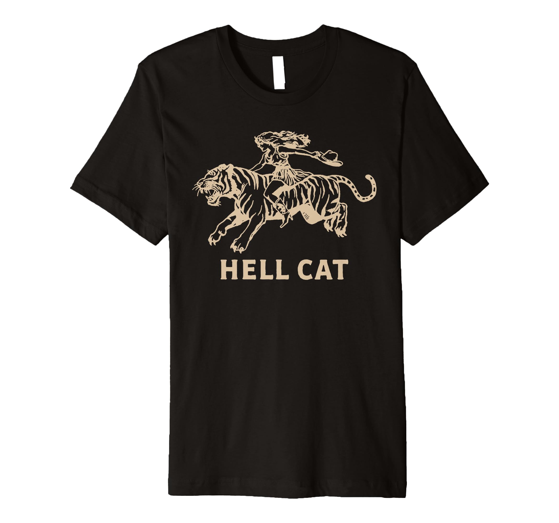 Hell Cat Funny Cowgirl Western Art T-Shirt - Novelty Apparel Unisex - T-Shirt, Sweatshirt, Hoodie