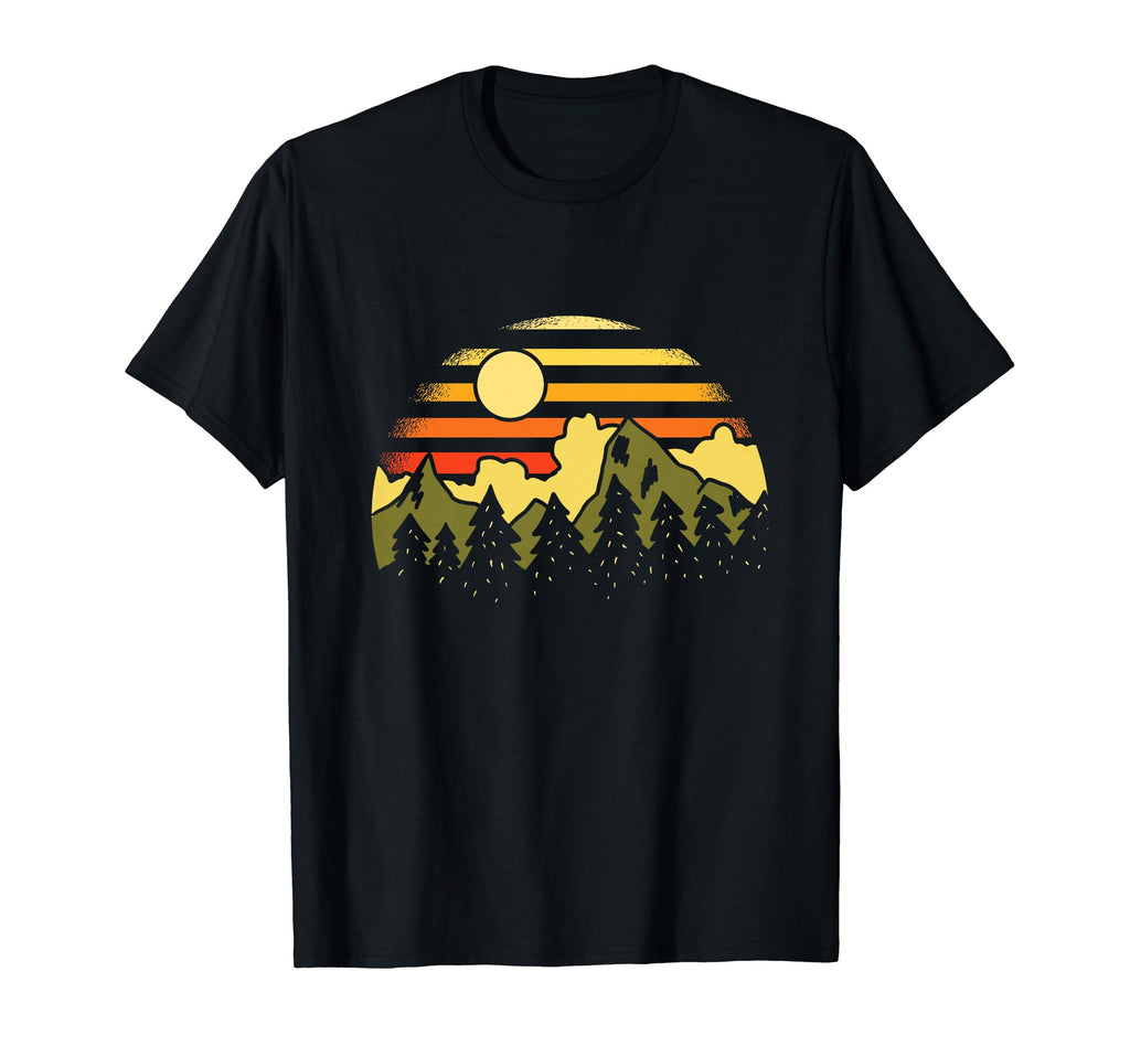 Sunset Mountain Tree Forest Nature T-Shirt - Custom Art Print Men Women - T-Shirt, Sweatshirt, Hoodie