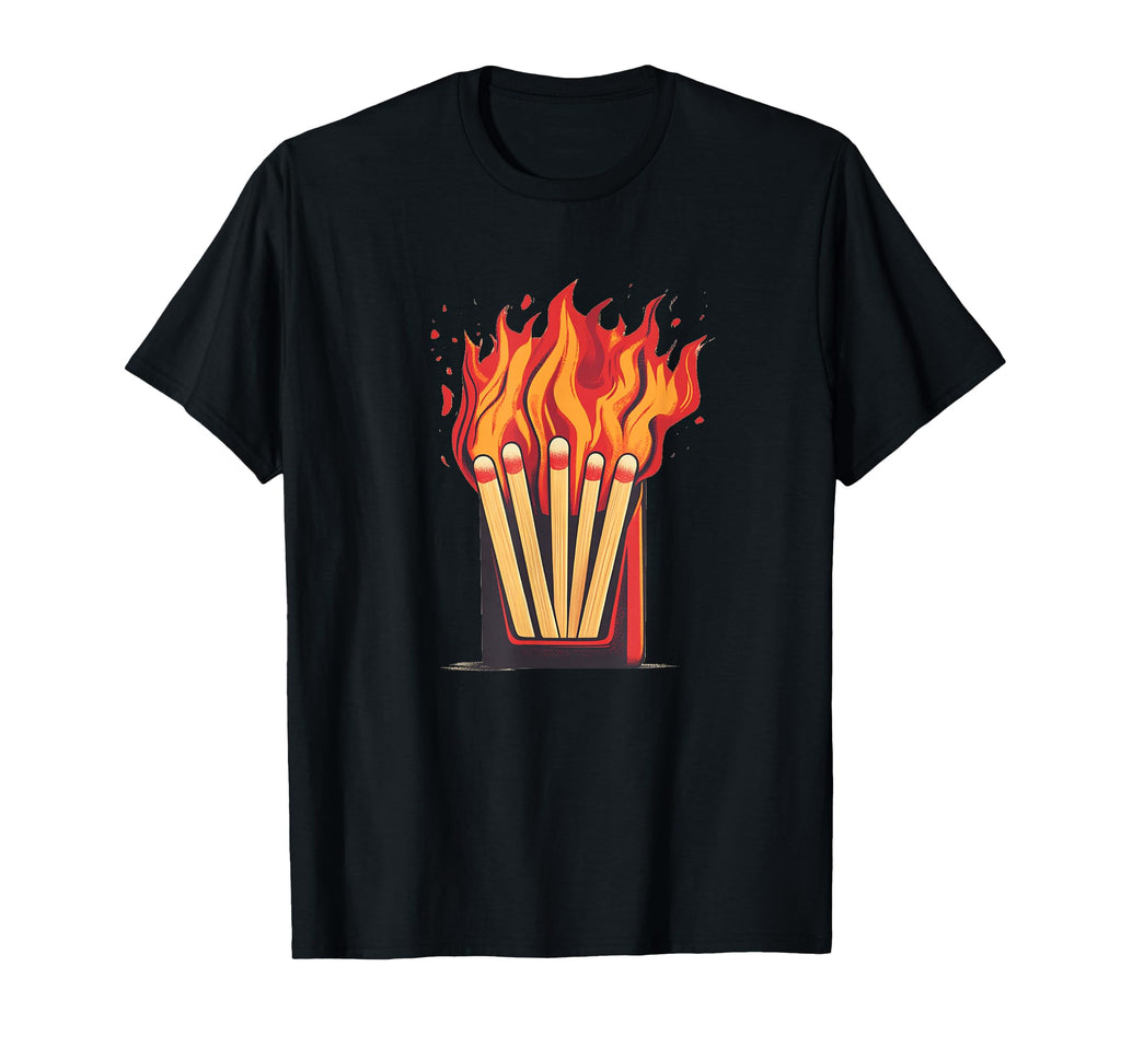 Flames And Lighter Costume Funny Matchbook T-Shirt - Unique Graphic Unisex - T-Shirt, Sweatshirt, Hoodie