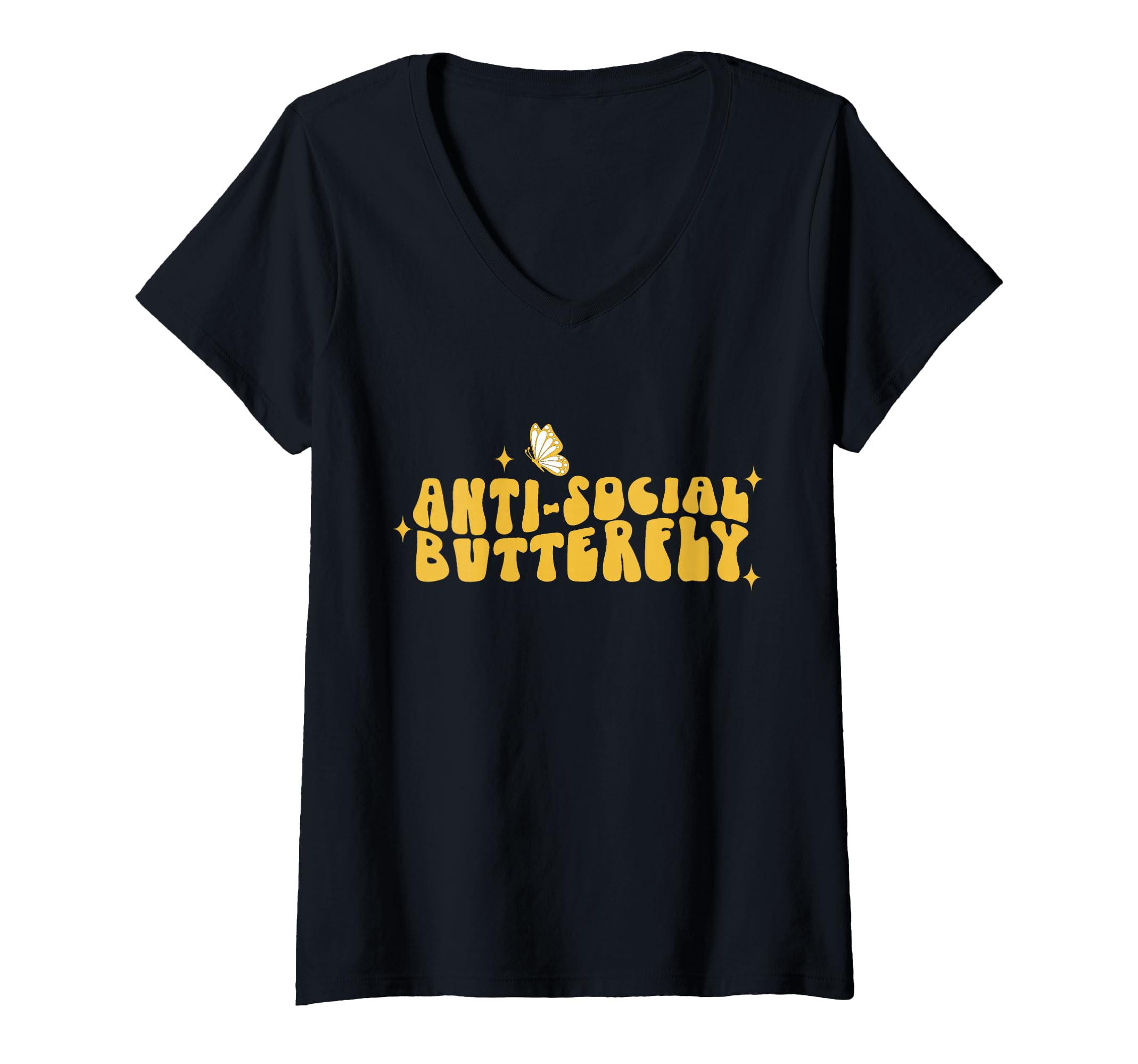 Womens Anti Social Funny Butterfly V T-Shirt - Casual Everyday Wear Unisex - T-Shirt, Sweatshirt, Hoodie