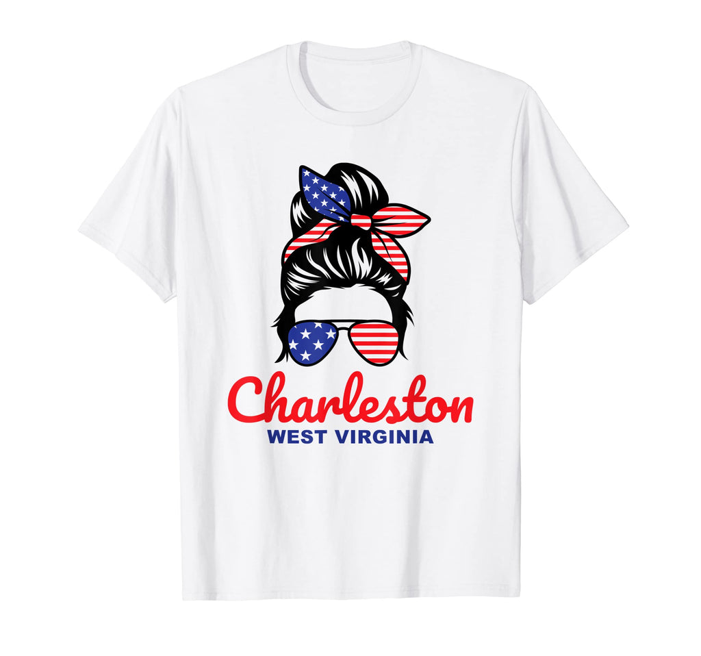 Charleston West Virginia Messy Bun T-Shirt - Minimalist Print Unisex - T-Shirt, Sweatshirt, Hoodie