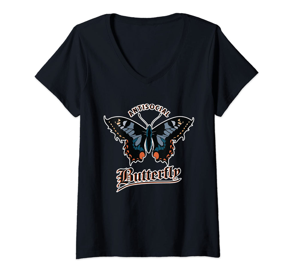 Womens Antisocial Butterfly T-Shirt - Casual Everyday Wear for Adults - T-Shirt, Sweatshirt, Hoodie
