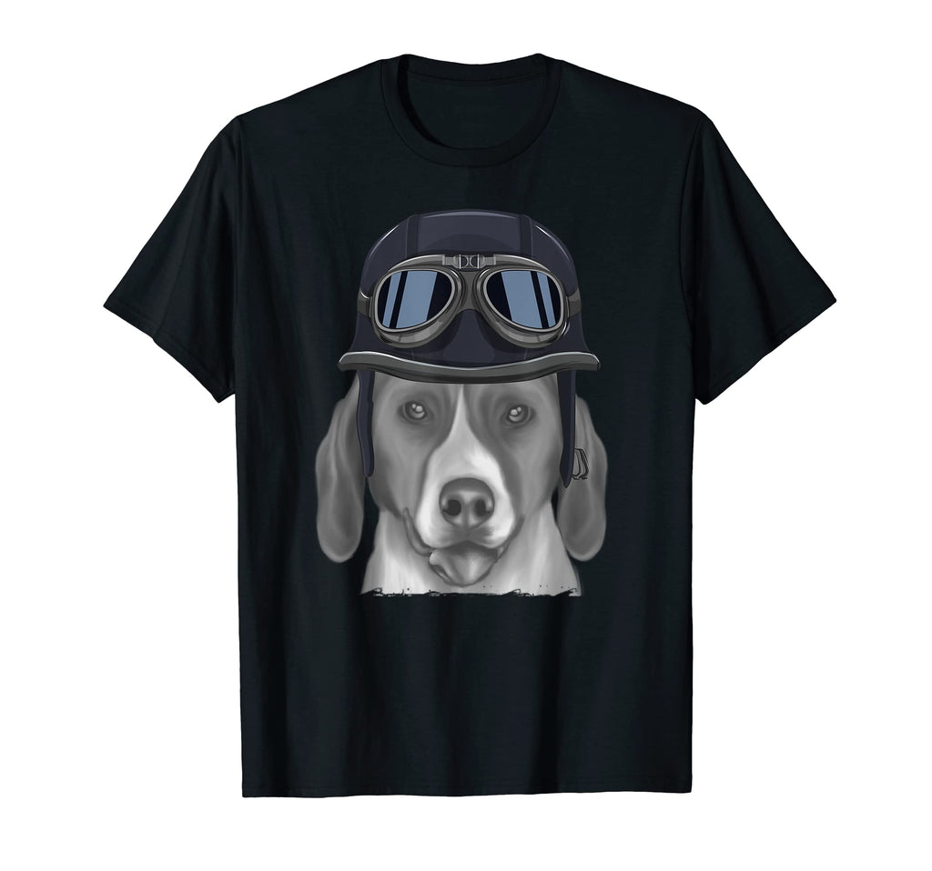American Foxhound Wearing Motorcycle T-Shirt - Novelty Apparel for Adults - T-Shirt, Sweatshirt, Hoodie