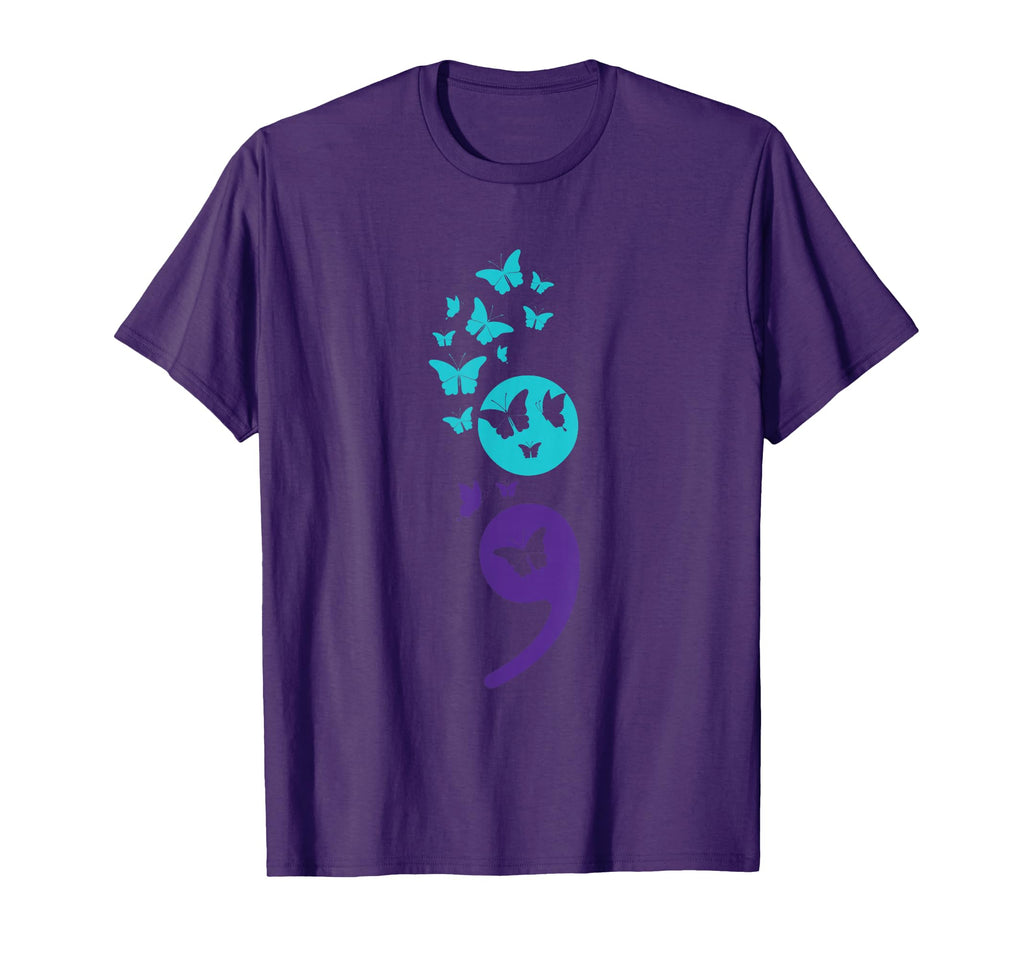 Butterfly Semicolon Suicide Awareness T-Shirt - Trendy Graphic for Adults - T-Shirt, Sweatshirt, Hoodie