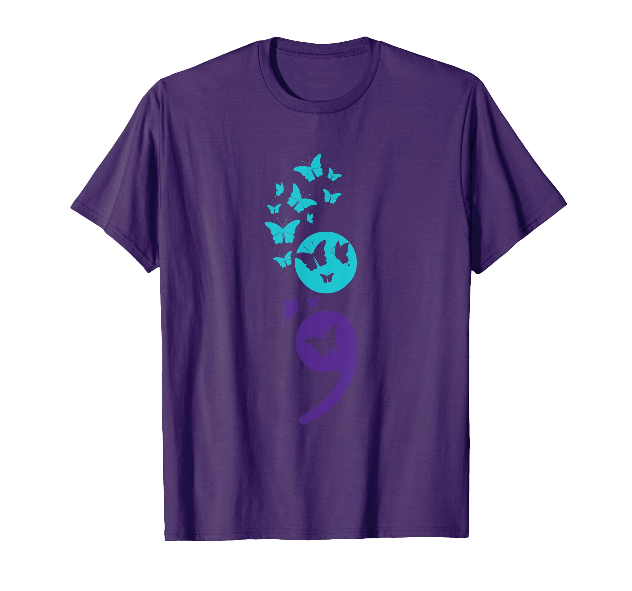 Butterfly Semicolon Suicide Awareness T-Shirt - Trendy Graphic for Adults - T-Shirt, Sweatshirt, Hoodie