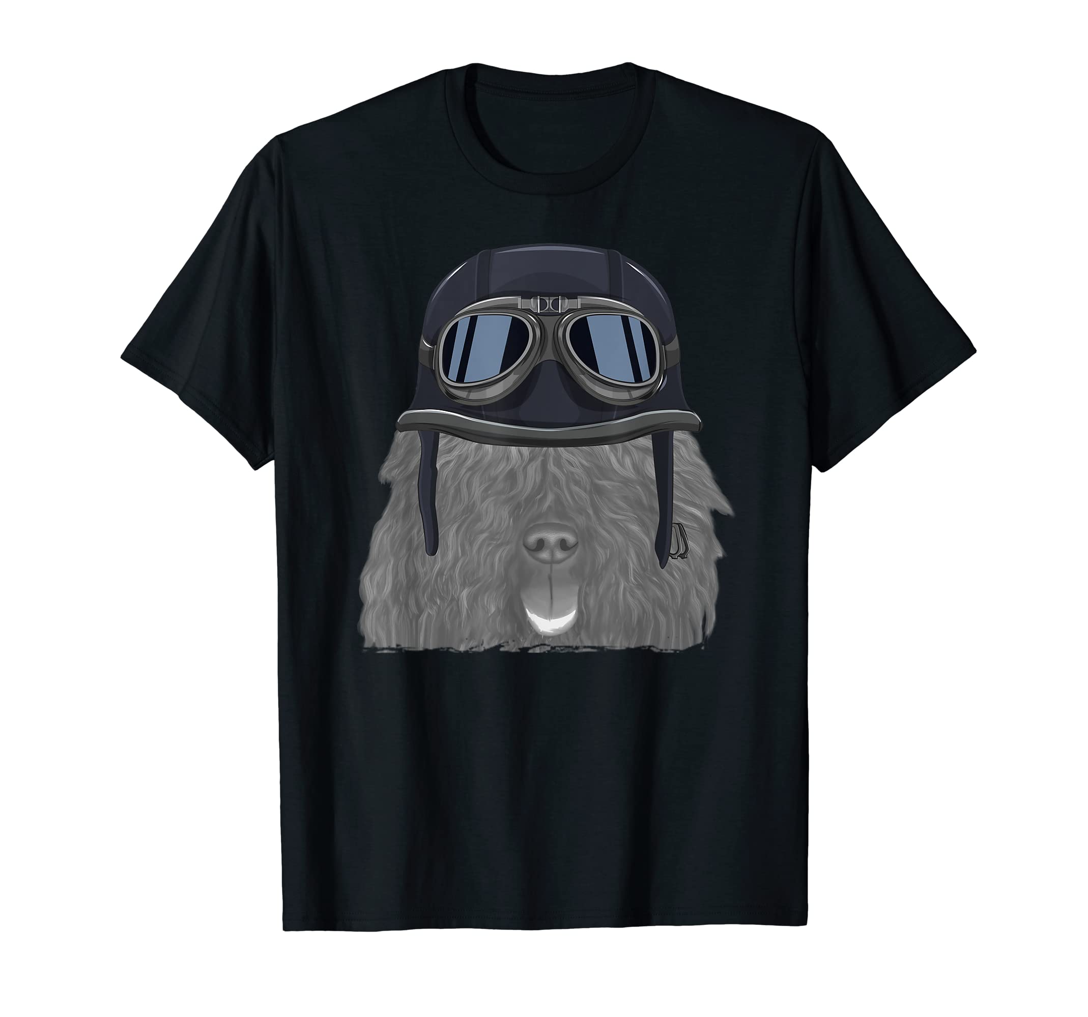 Spanish Water Dog Wearing Motorcycle T-Shirt - Streetwear Style for Adults - T-Shirt, Sweatshirt, Hoodie