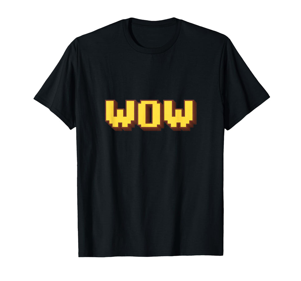 Wow Expression Pixel Art Typography T-Shirt - Fun Novelty Design for Adults - T-Shirt, Sweatshirt, Hoodie