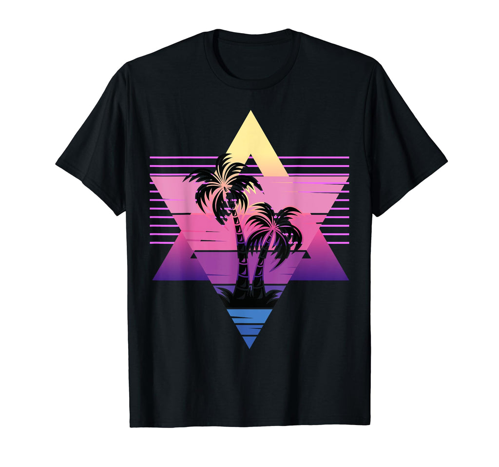 80S Vaporwave Palm Trees Sunset T-Shirt - Unique Graphic for Adults - T-Shirt, Sweatshirt, Hoodie
