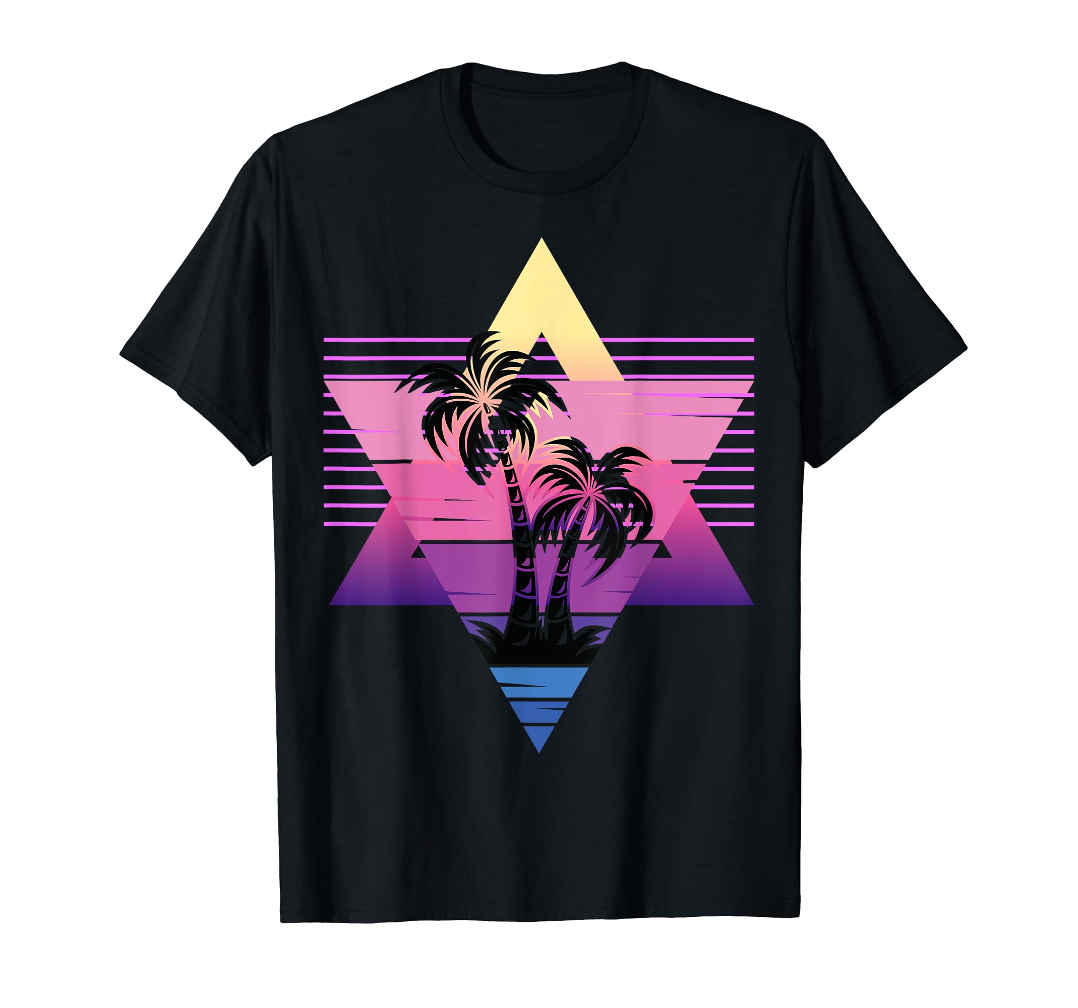 80S Vaporwave Palm Trees Sunset T-Shirt - Unique Graphic for Adults - T-Shirt, Sweatshirt, Hoodie