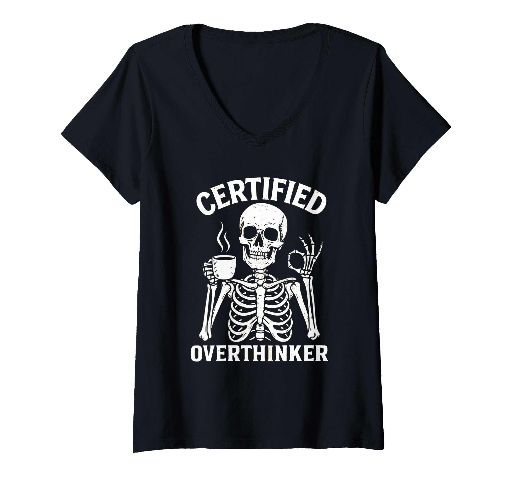 Womens Certified Overthinker Funny T-Shirt - Minimalist Print for Adults - T-Shirt, Sweatshirt, Hoodie