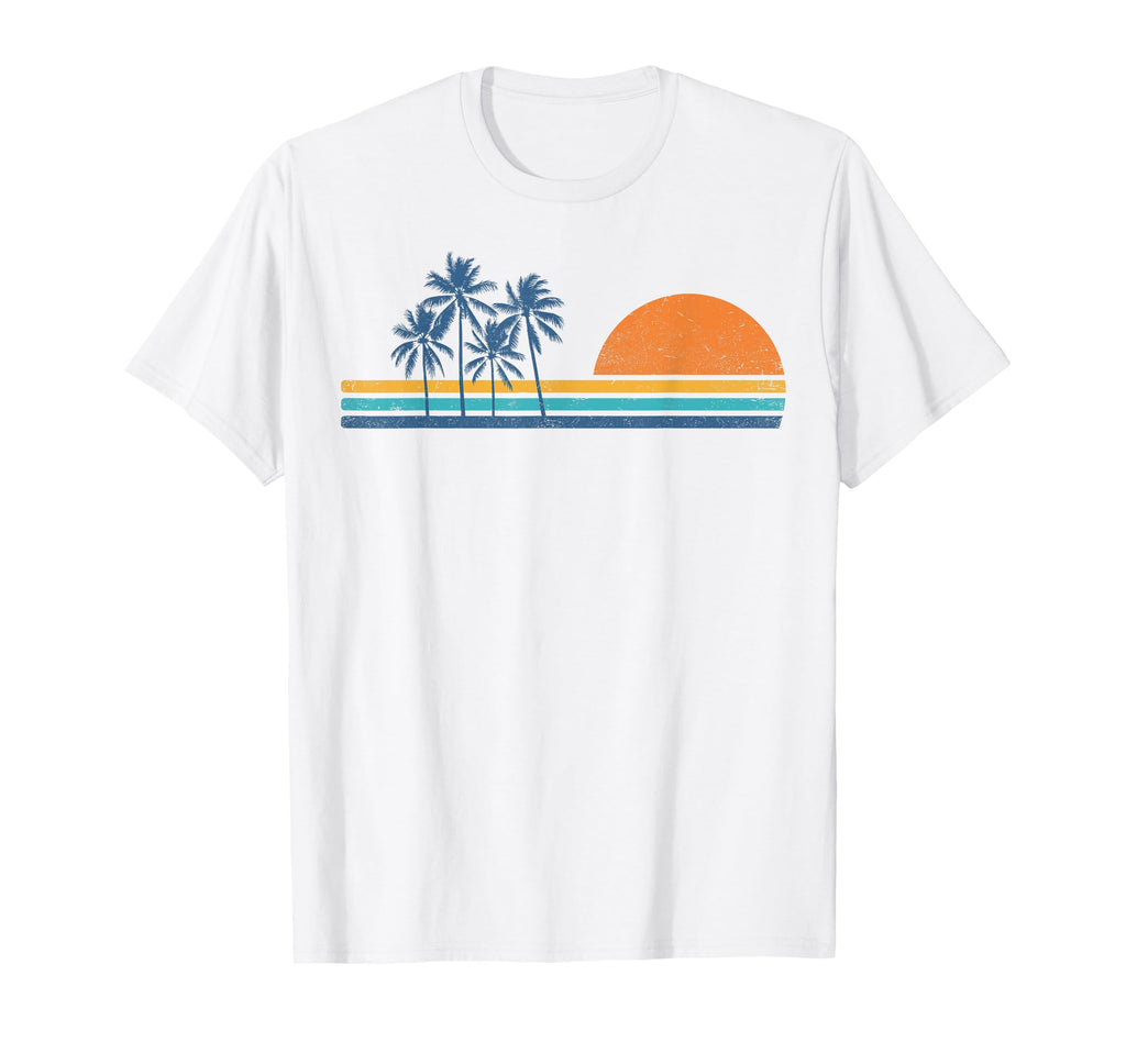 70S Sunset Palm Trees Tropical Beach T-Shirt - Streetwear Style Men Women - T-Shirt, Sweatshirt, Hoodie