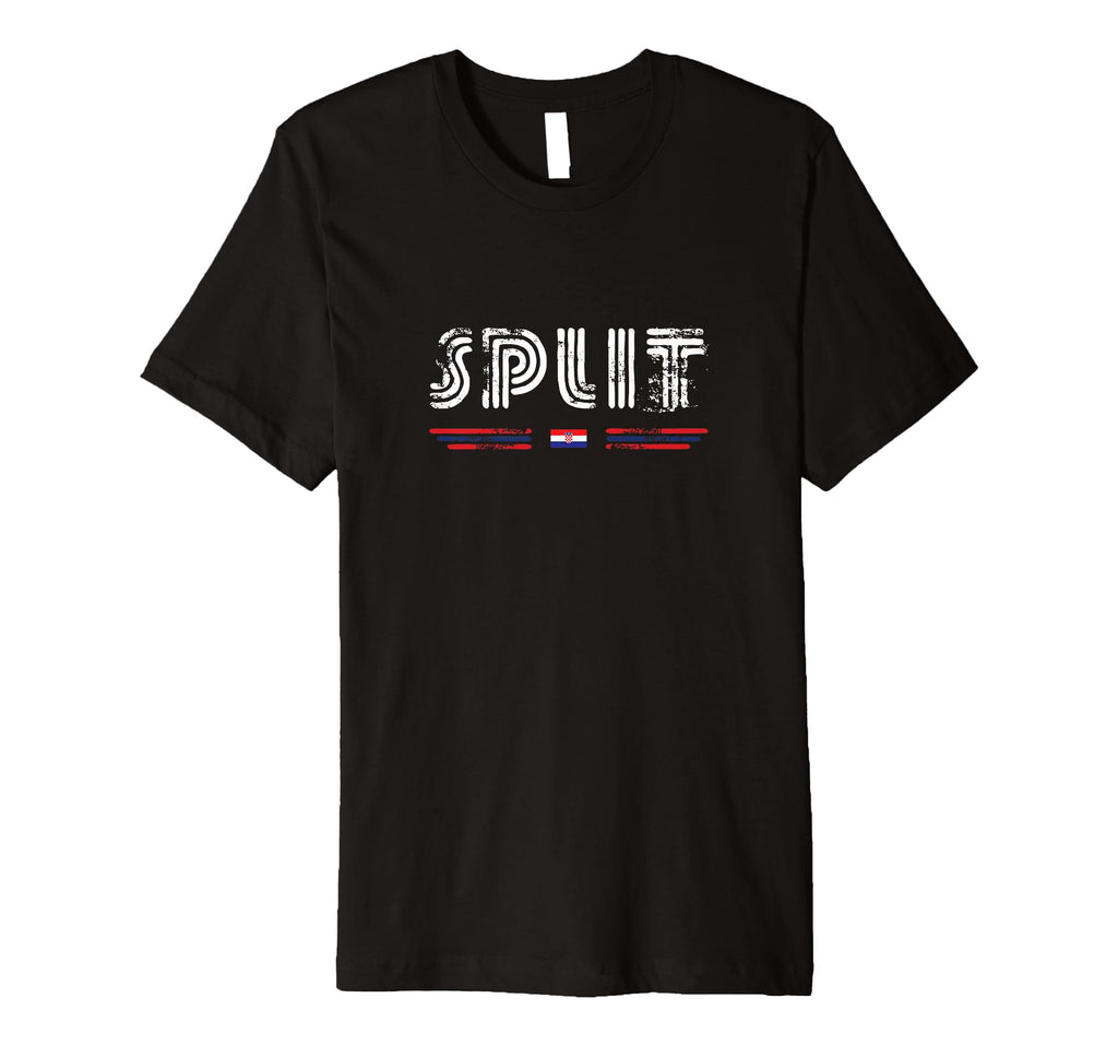 Split Croatia 70S 80S Type Flag T-Shirt - Custom Art Print for Adults - T-Shirt, Sweatshirt, Hoodie
