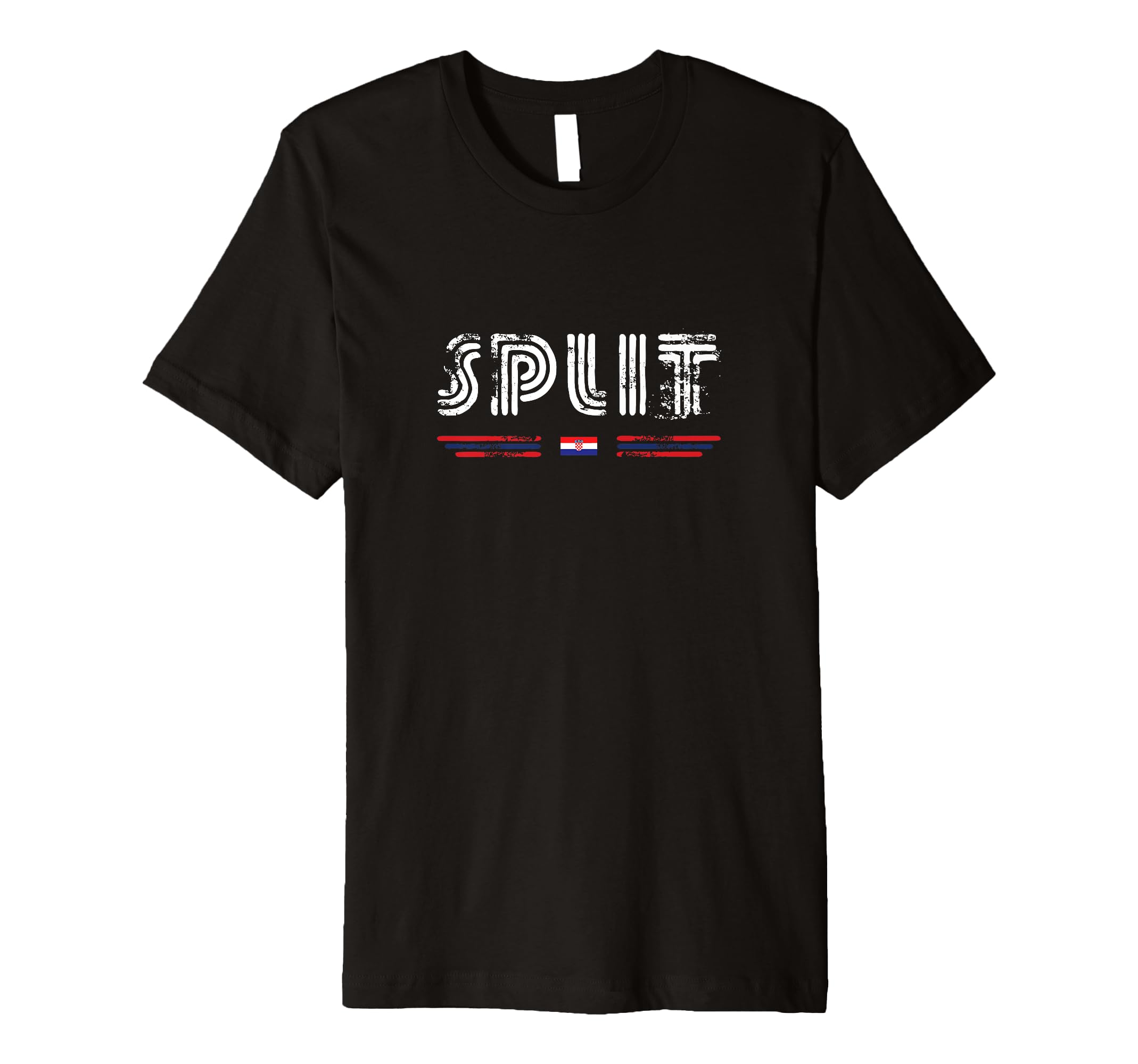 Split Croatia 70S 80S Type Flag T-Shirt - Custom Art Print for Adults - T-Shirt, Sweatshirt, Hoodie