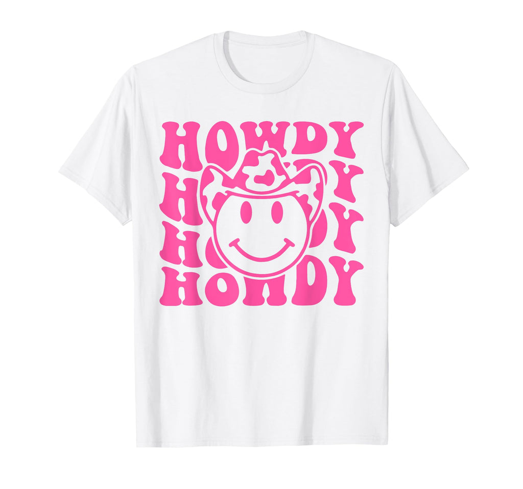 Rodeo White Howdy Western Cowboy Hat T-Shirt - Unique Graphic for Adults - T-Shirt, Sweatshirt, Hoodie