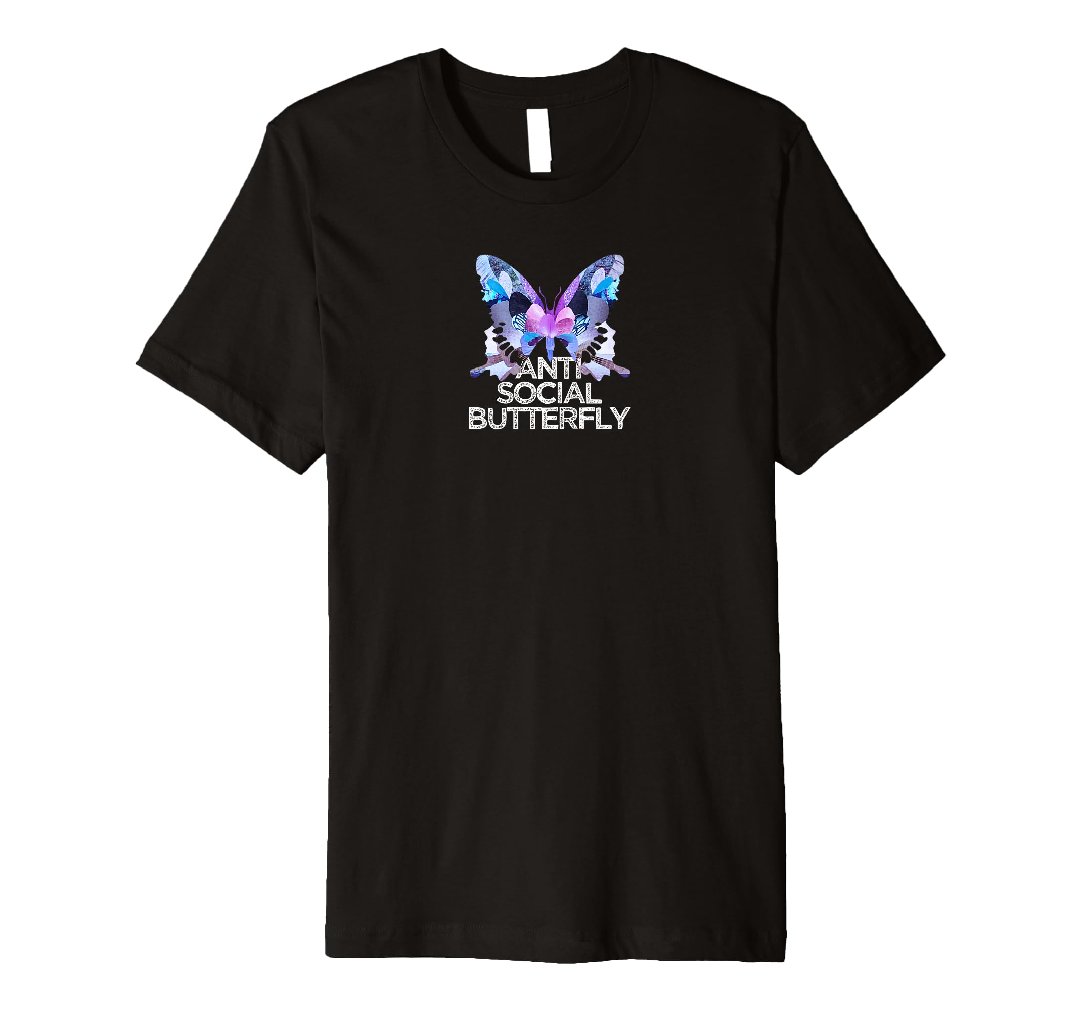 Funny Anti Social Butterfly Collage Art T-Shirt - Trendy Graphic Men Women - T-Shirt, Sweatshirt, Hoodie
