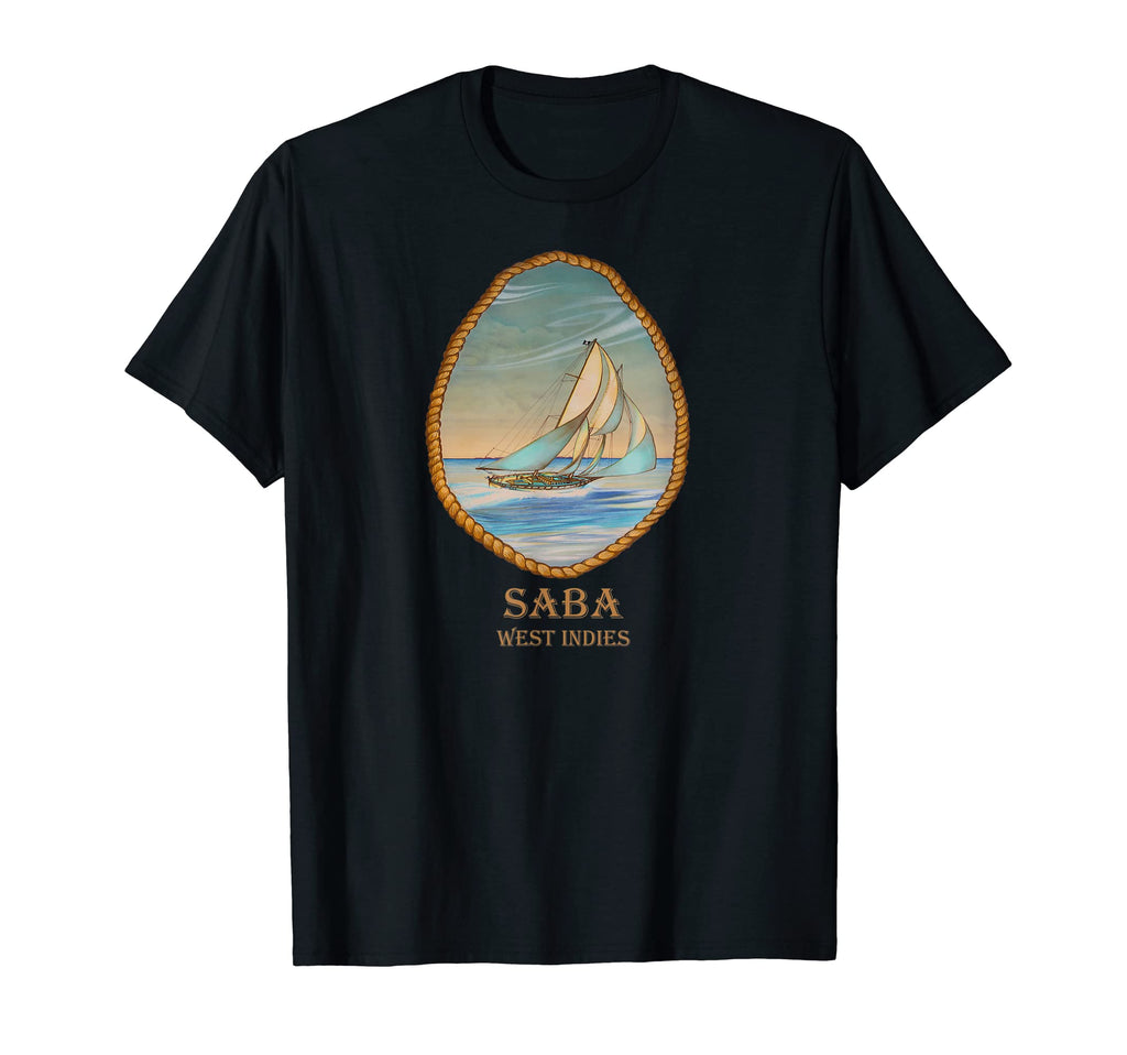 Saba West Indies Sailboat Vacation T-Shirt - Trendy Graphic for Adults - T-Shirt, Sweatshirt, Hoodie