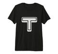 Bold Letter White T Outline Alphabet T-Shirt - Trendy Graphic Men Women - T-Shirt, Sweatshirt, Hoodie