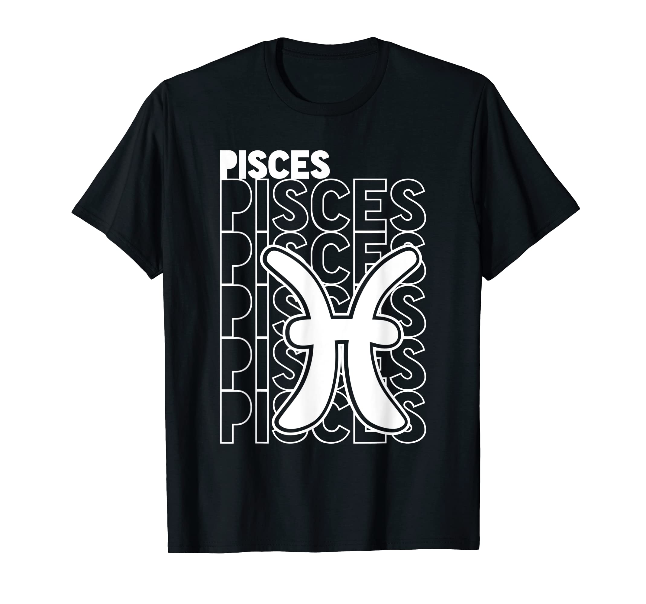Pisces Zodiac Typography Astrology T-Shirt - Trendy Graphic for Adults - T-Shirt, Sweatshirt, Hoodie