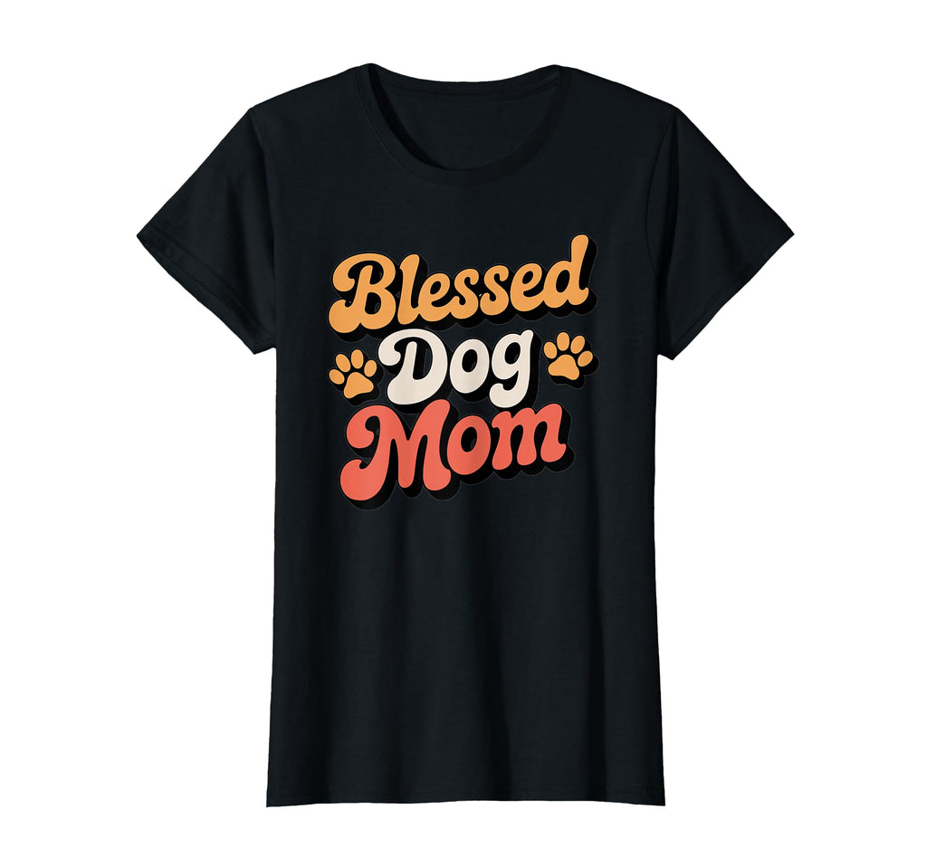 Blessed Dog Mom Paw Typography T-Shirt - Aesthetic Graphic for Adults - T-Shirt, Sweatshirt, Hoodie