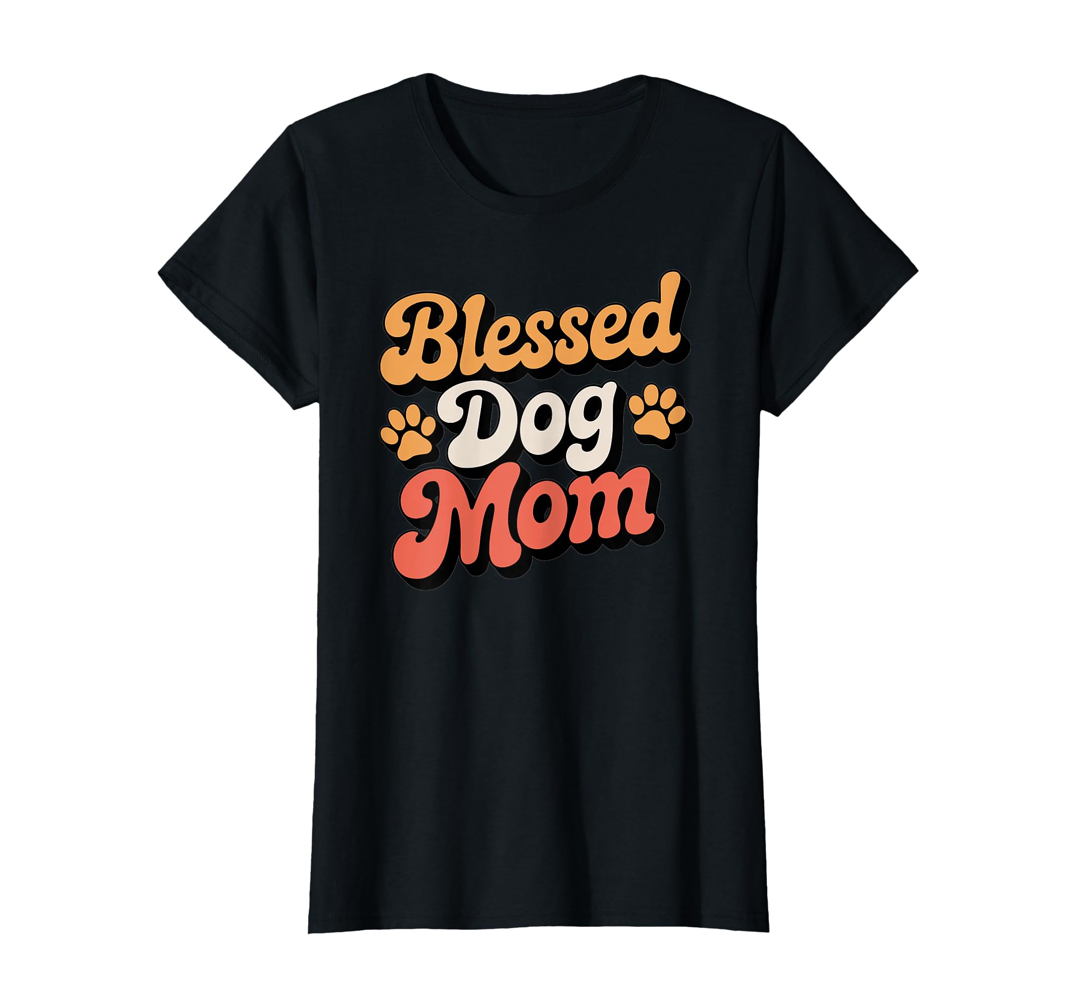 Blessed Dog Mom Paw Typography T-Shirt - Aesthetic Graphic for Adults - T-Shirt, Sweatshirt, Hoodie