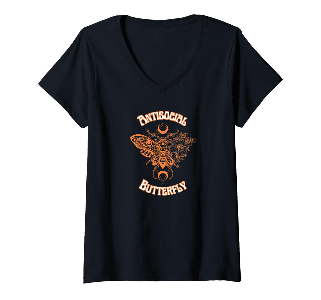 Womens Antisocial Butterfly Death Moth T-Shirt - Minimalist Print Unisex - T-Shirt, Sweatshirt, Hoodie