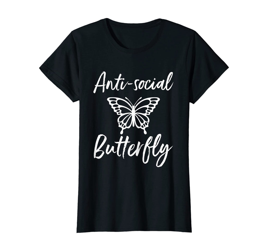 Womens Anti Social Butterfly Funny T-Shirt - Unique Graphic for Adults - T-Shirt, Sweatshirt, Hoodie