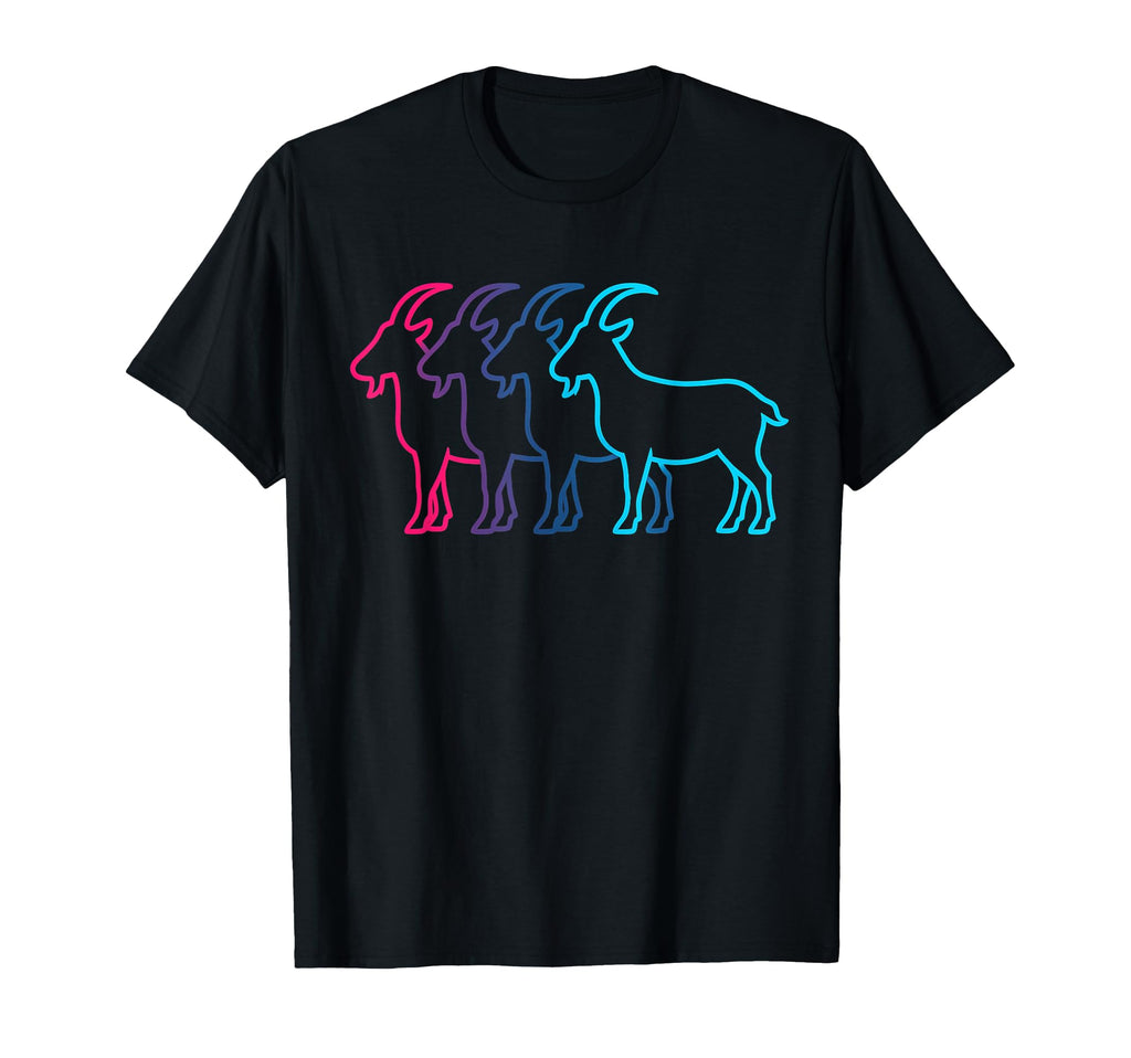 Goat Silhouette Synthwave Animal Lover T-Shirt - Unique Graphic Men Women - T-Shirt, Sweatshirt, Hoodie