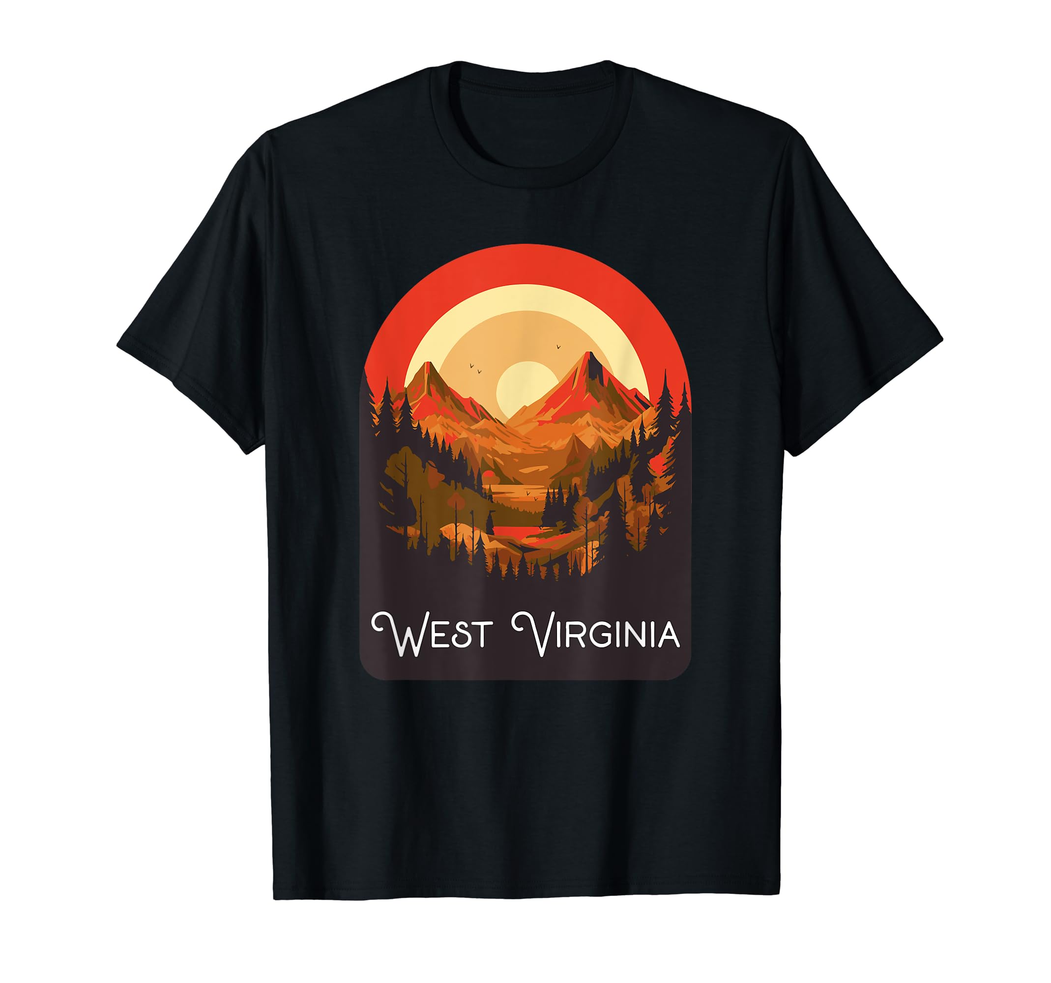 West Virginia Mountains Sunset West T-Shirt - Streetwear Style for Adults - T-Shirt, Sweatshirt, Hoodie
