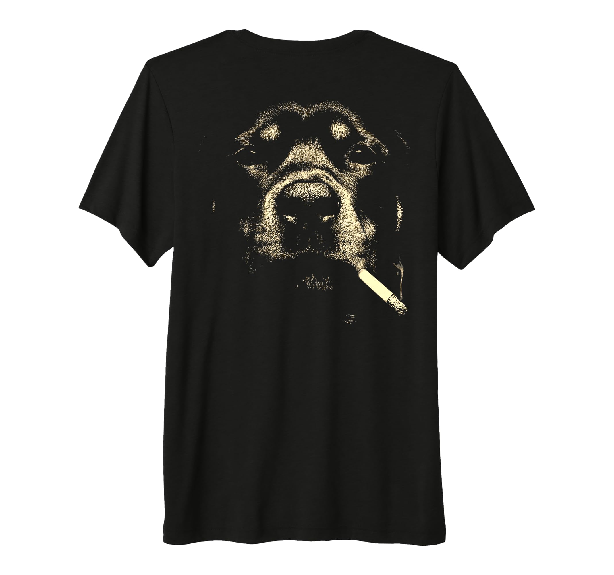 Rottweiler Smoking Cigarette Grunge Meme T-Shirt - Graphic Print Unisex - T-Shirt, Sweatshirt, Hoodie
