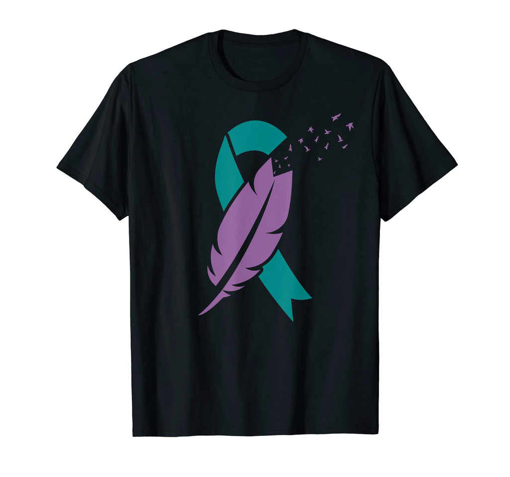 Ribbon Birds Feather Suicide T-Shirt - Minimalist Print for Adults - T-Shirt, Sweatshirt, Hoodie