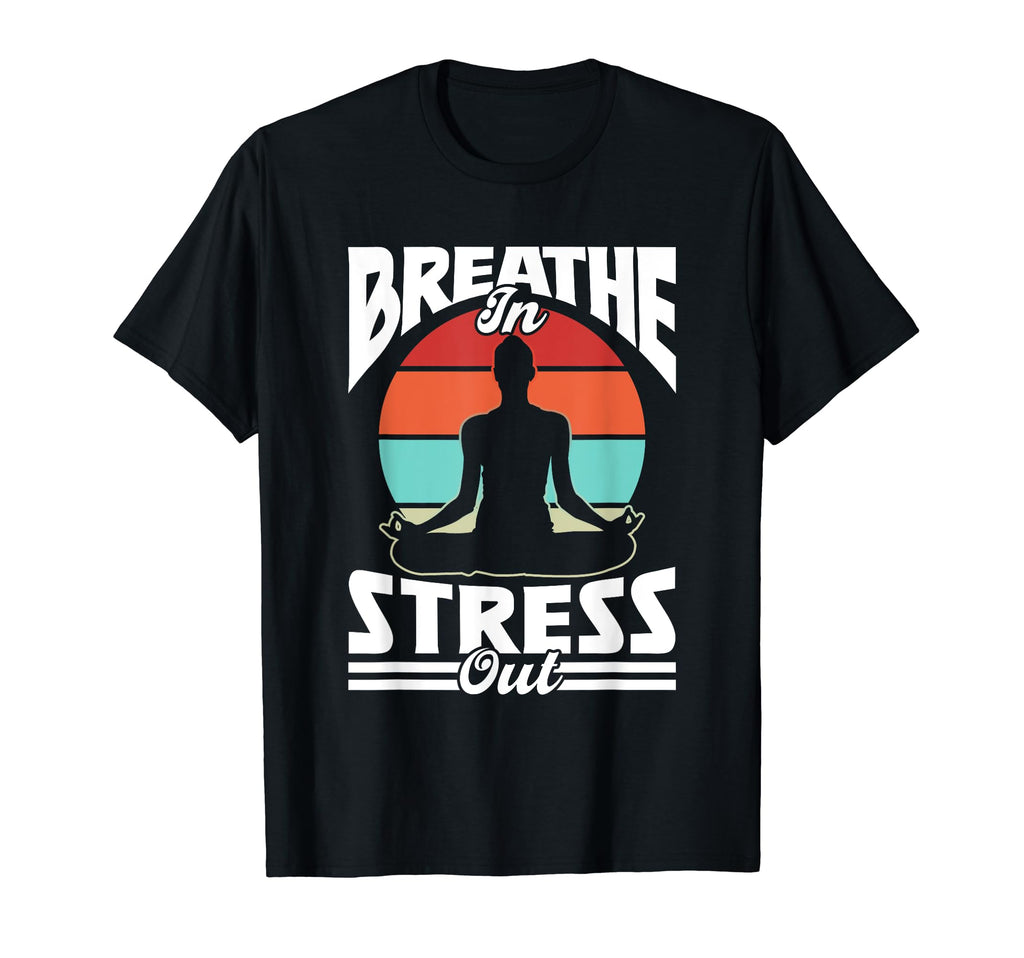 Breathe Stress Out Awareness Brain T-Shirt - Unique Graphic for Adults - T-Shirt, Sweatshirt, Hoodie