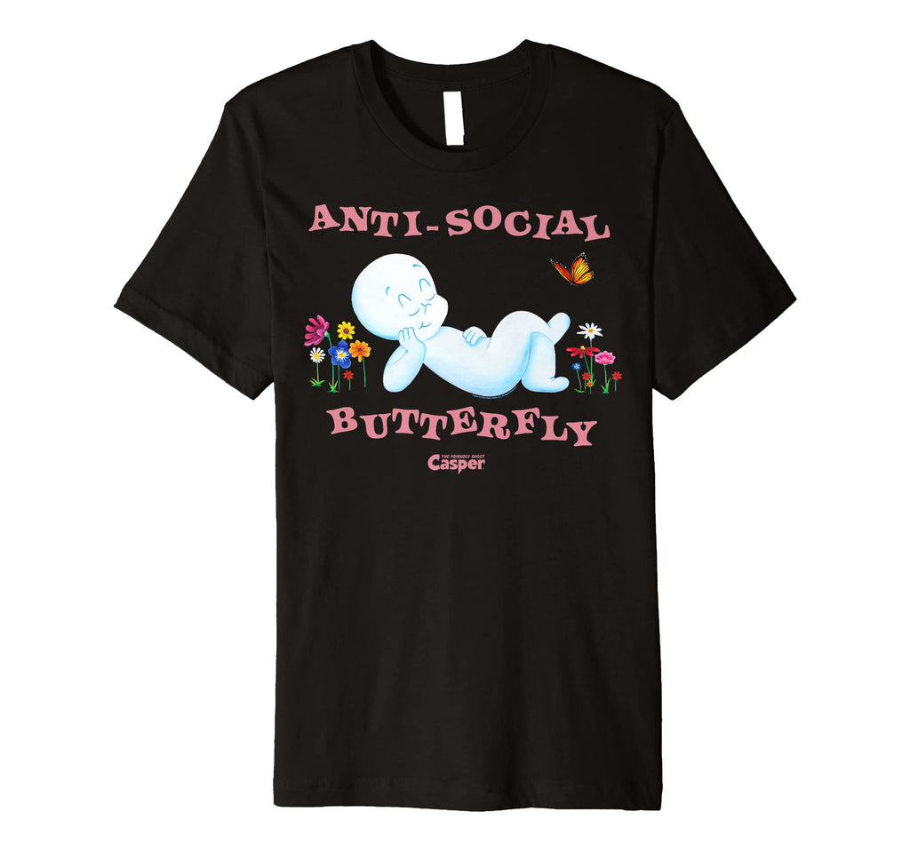 Casper Friendly Ghost Anti Social T-Shirt - Casual Everyday Wear Unisex - T-Shirt, Sweatshirt, Hoodie