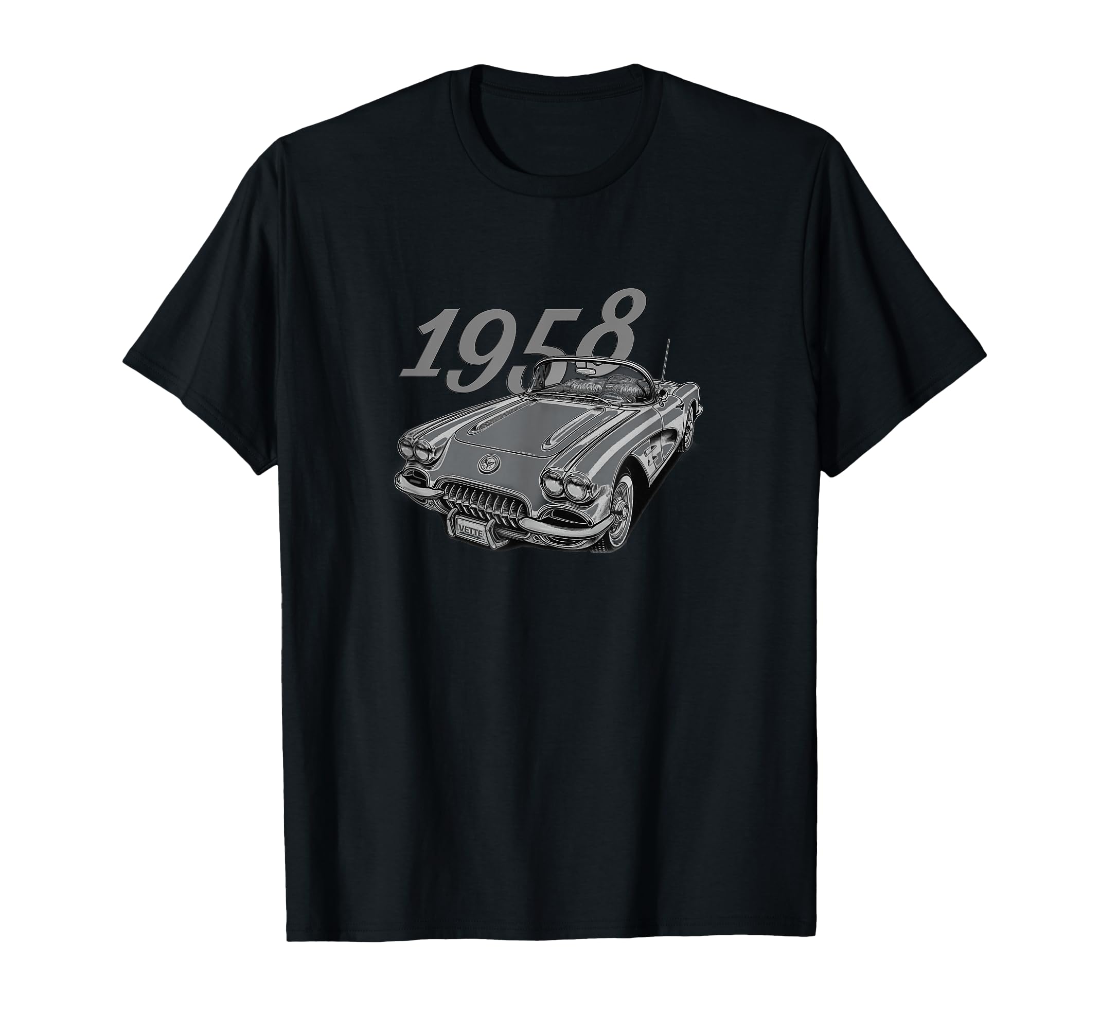 1958 Vette American Muscle Car Sports T-Shirt - Novelty Apparel for Adults - T-Shirt, Sweatshirt, Hoodie