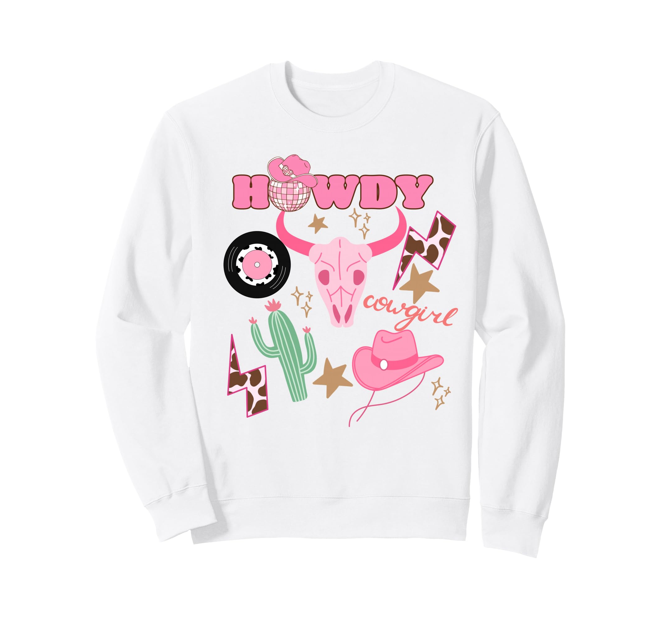 Western Collage Country Cowboy Skull Sweatshirt - Unique Graphic Unisex - T-Shirt, Sweatshirt, Hoodie