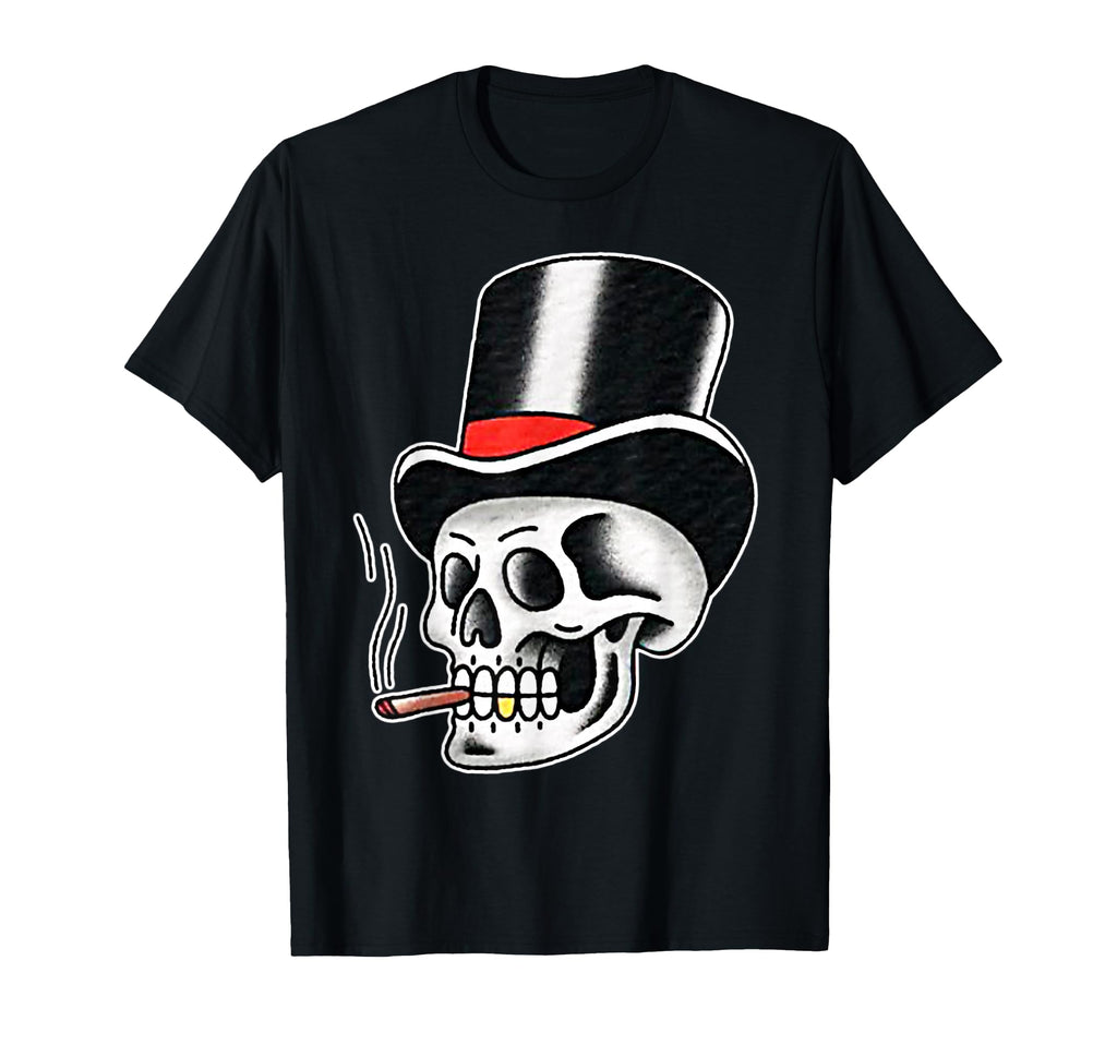 Hat Skull Gentleman Magician T-Shirt - Casual Everyday Wear Unisex - T-Shirt, Sweatshirt, Hoodie