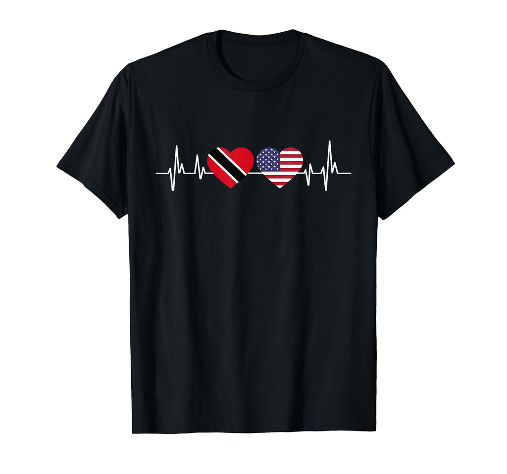 American Flag Heartbeat Trinidad And T-Shirt - Fun Novelty Design Unisex - T-Shirt, Sweatshirt, Hoodie