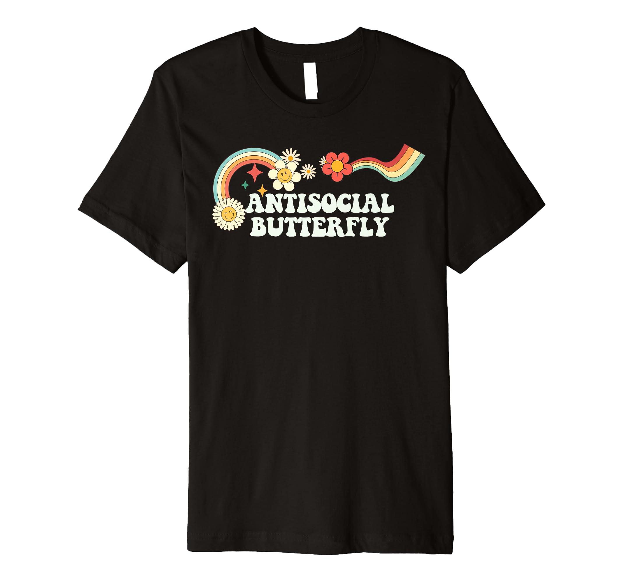 Groovy Funny Antisocial Butterfly T-Shirt - Unique Graphic for Adults - T-Shirt, Sweatshirt, Hoodie