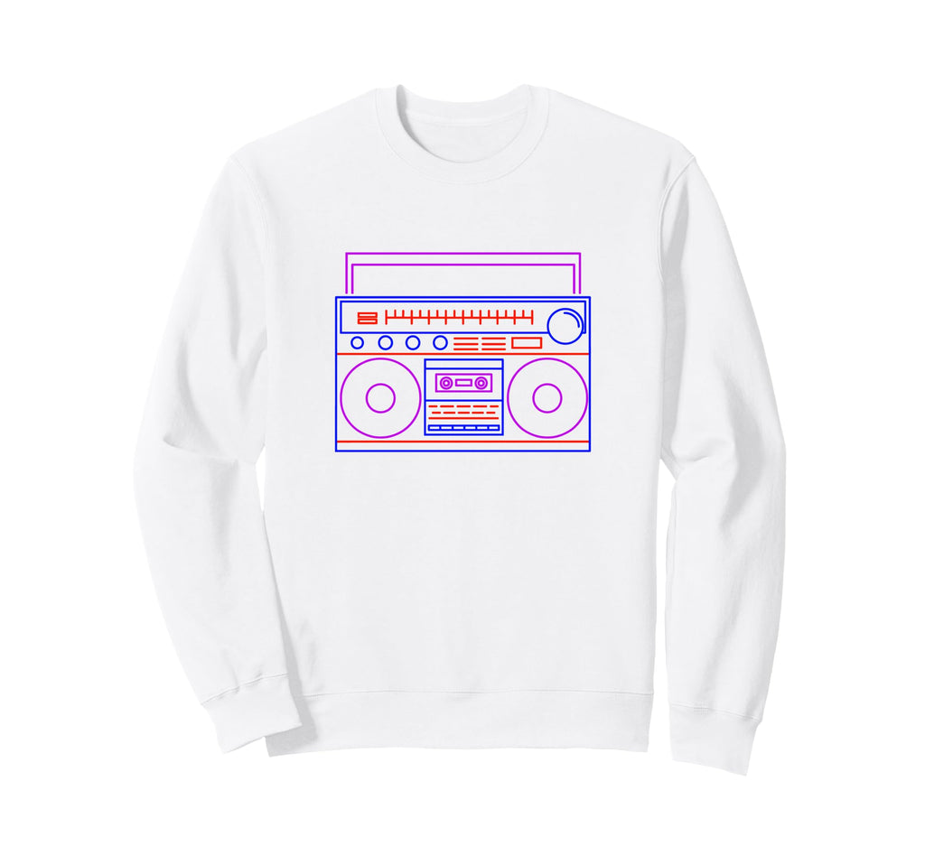 Colorful Boombox Synthwave Music Sweatshirt - Fun Novelty Design Unisex - T-Shirt, Sweatshirt, Hoodie