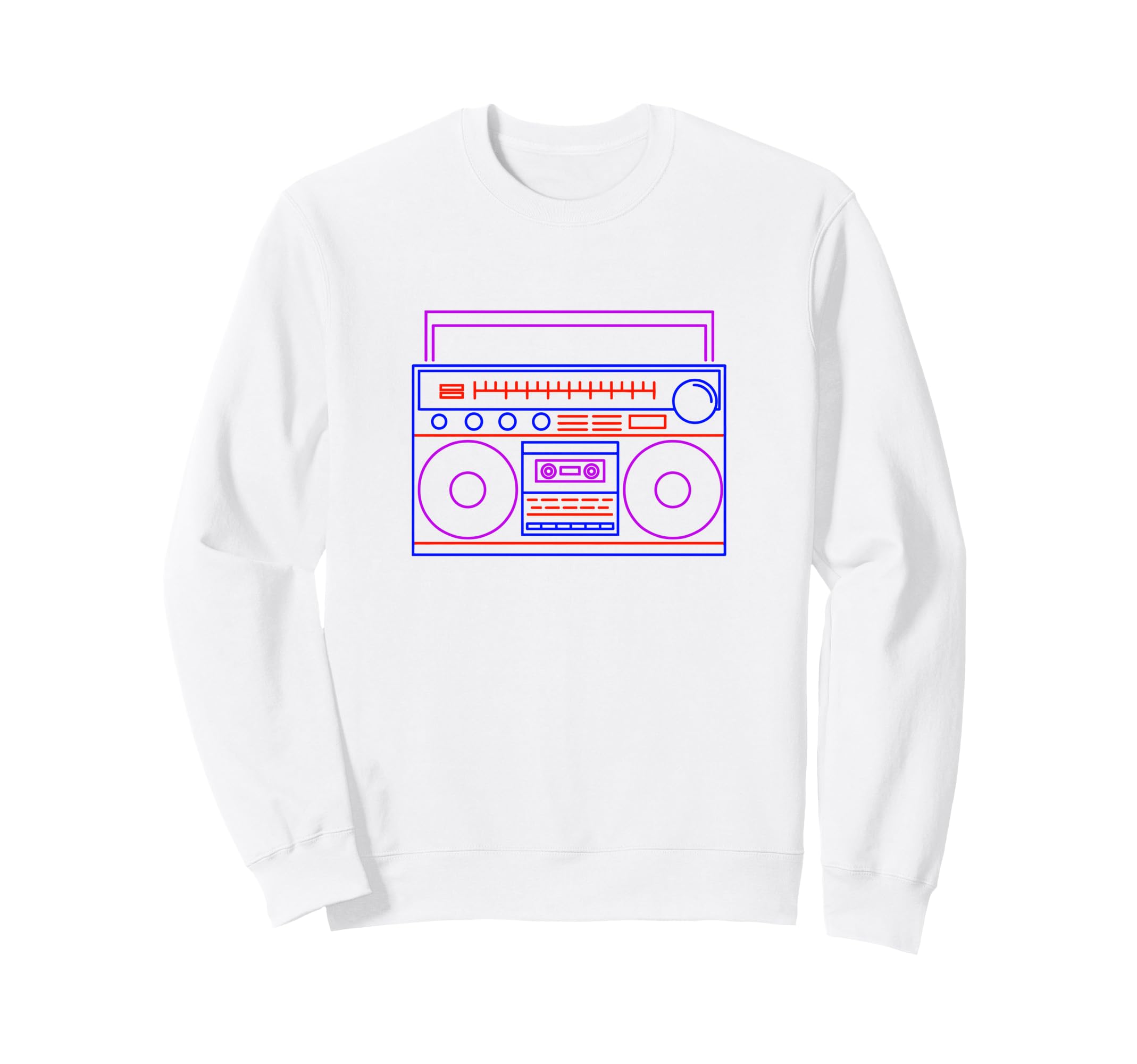 Colorful Boombox Synthwave Music Sweatshirt - Fun Novelty Design Unisex - T-Shirt, Sweatshirt, Hoodie