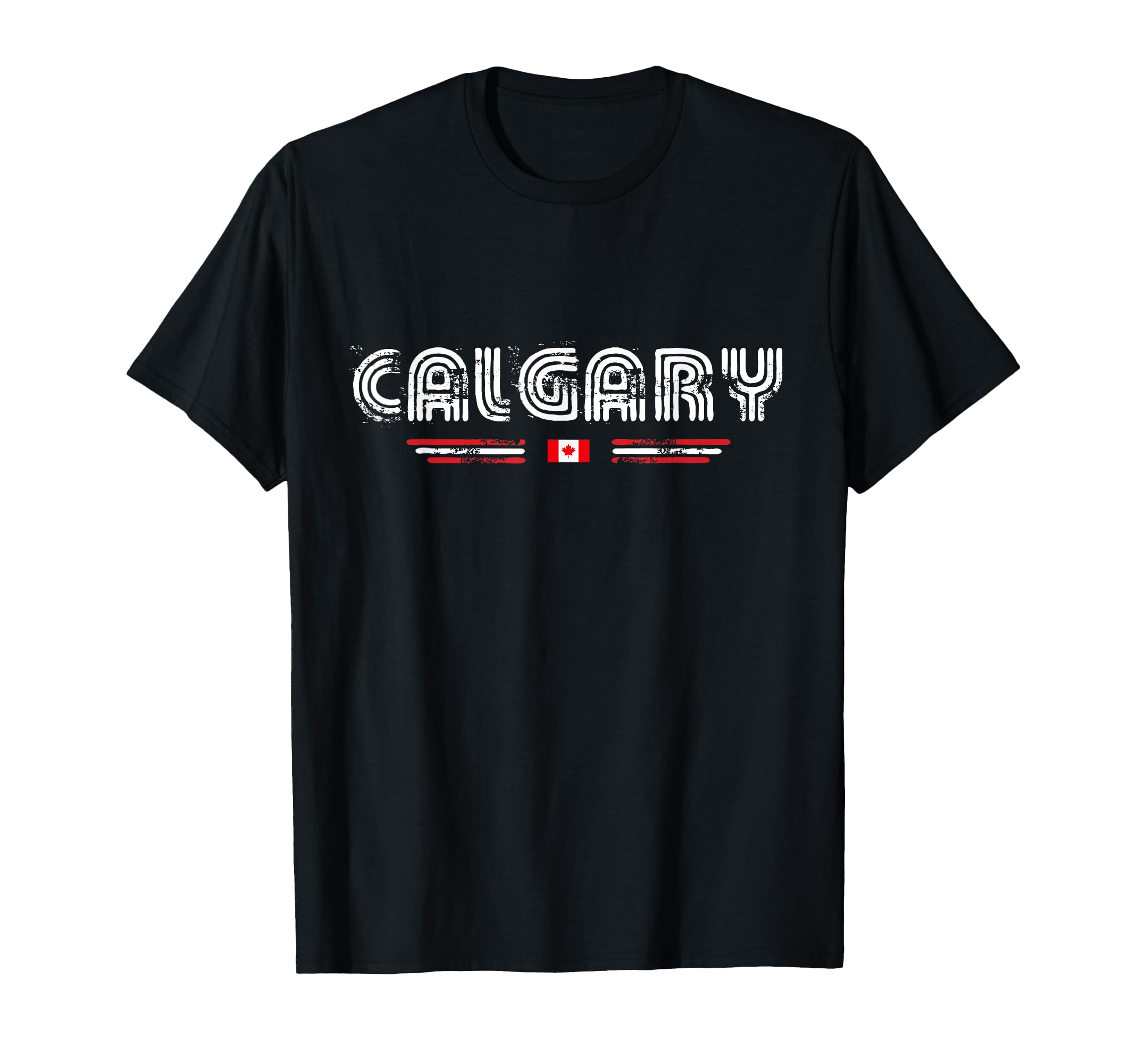Calgary Canada 70S 80S Type Flag T-Shirt - Custom Art Print Men Women - T-Shirt, Sweatshirt, Hoodie