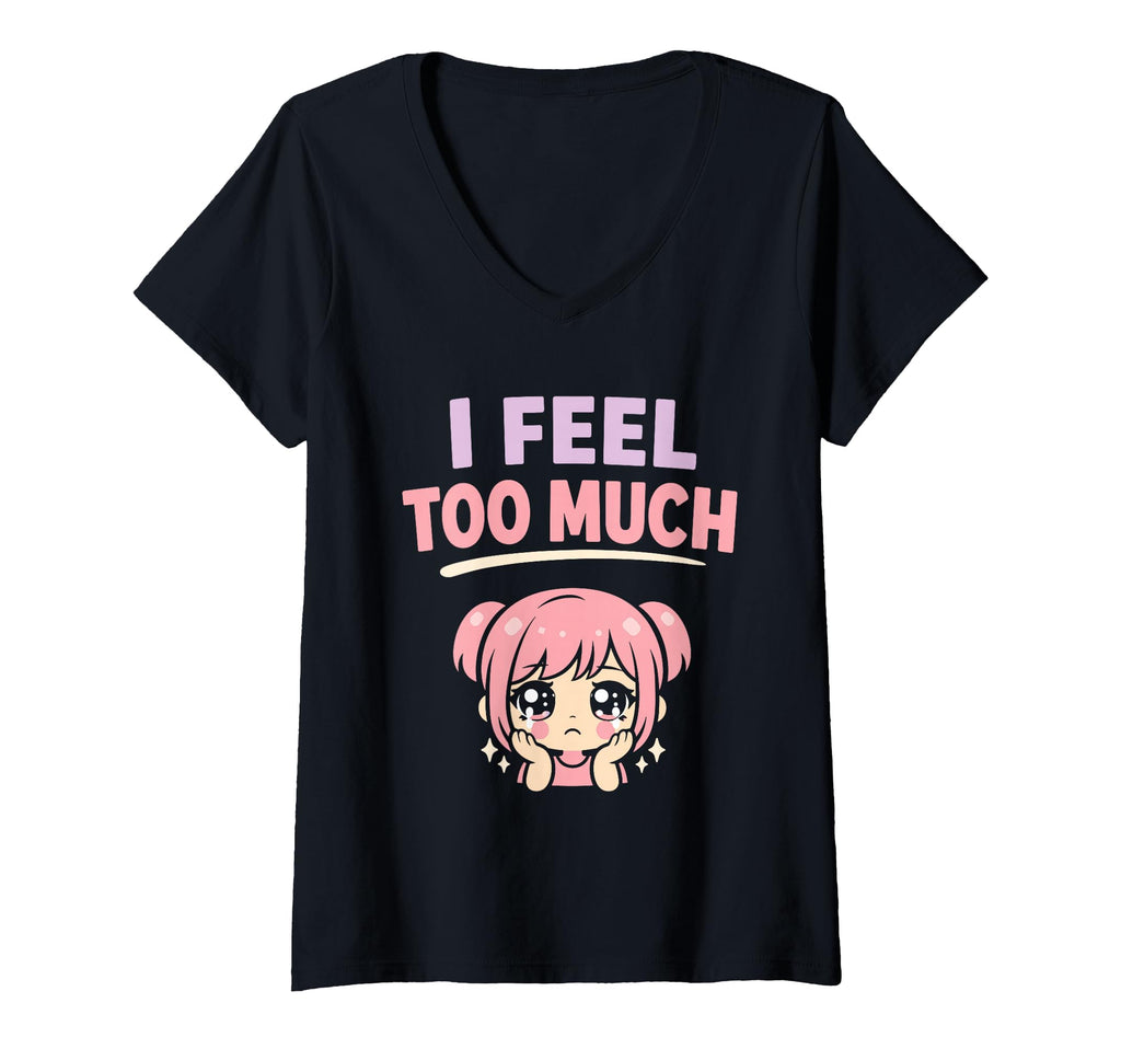 Womens Anime Anxiety Overthinking T-Shirt - Aesthetic Graphic for Adults - T-Shirt, Sweatshirt, Hoodie