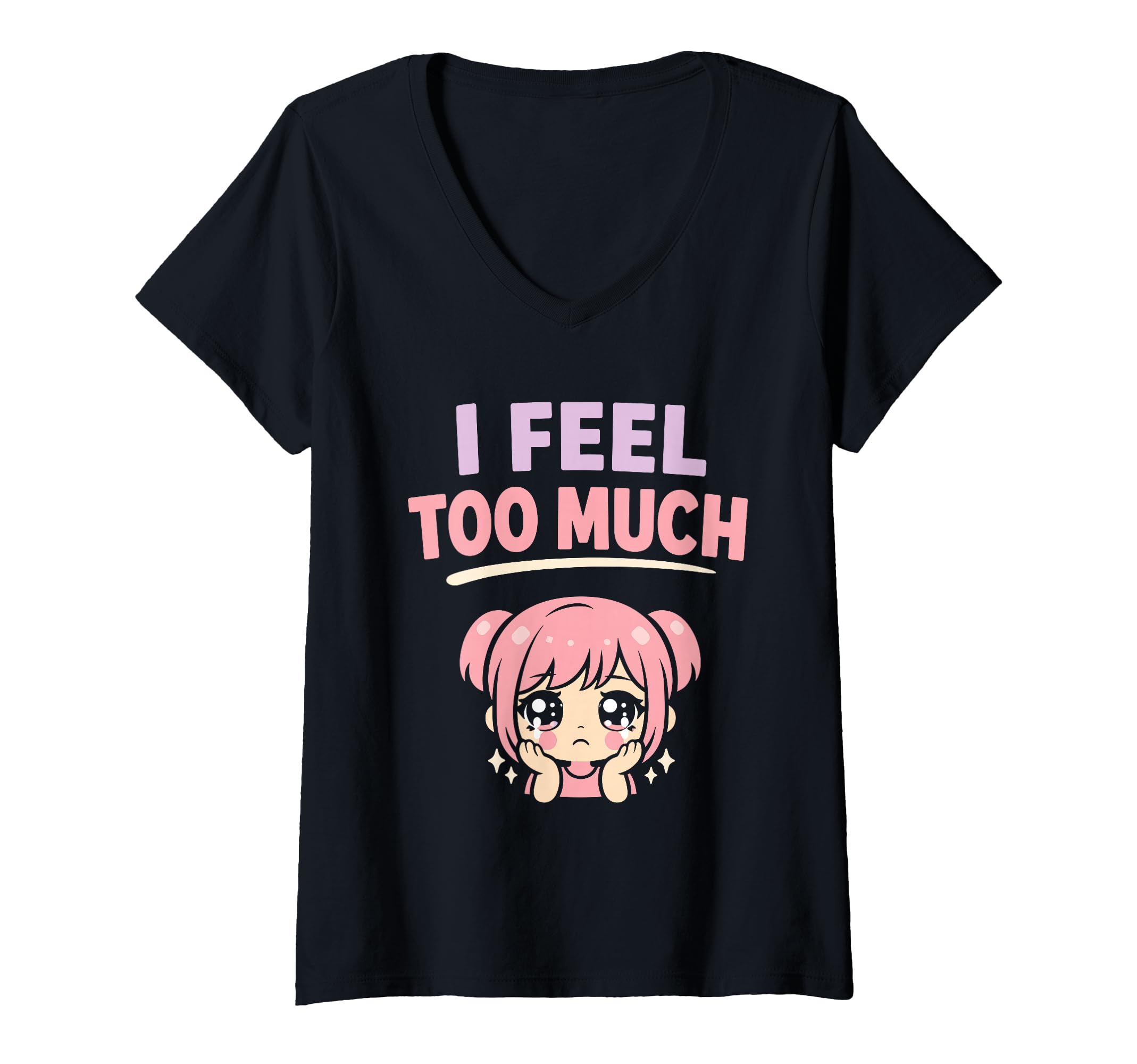 Womens Anime Anxiety Overthinking T-Shirt - Aesthetic Graphic for Adults - T-Shirt, Sweatshirt, Hoodie
