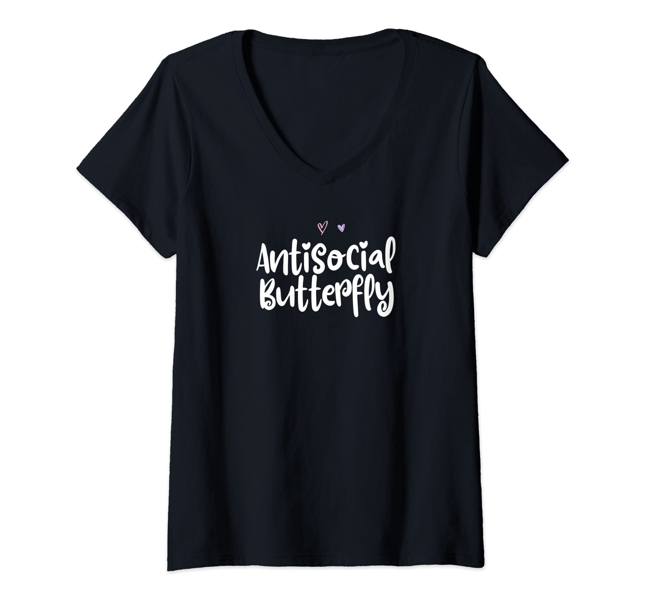 Womens Colored Antisocial Butterfly V T-Shirt - Graphic Print Men Women - T-Shirt, Sweatshirt, Hoodie