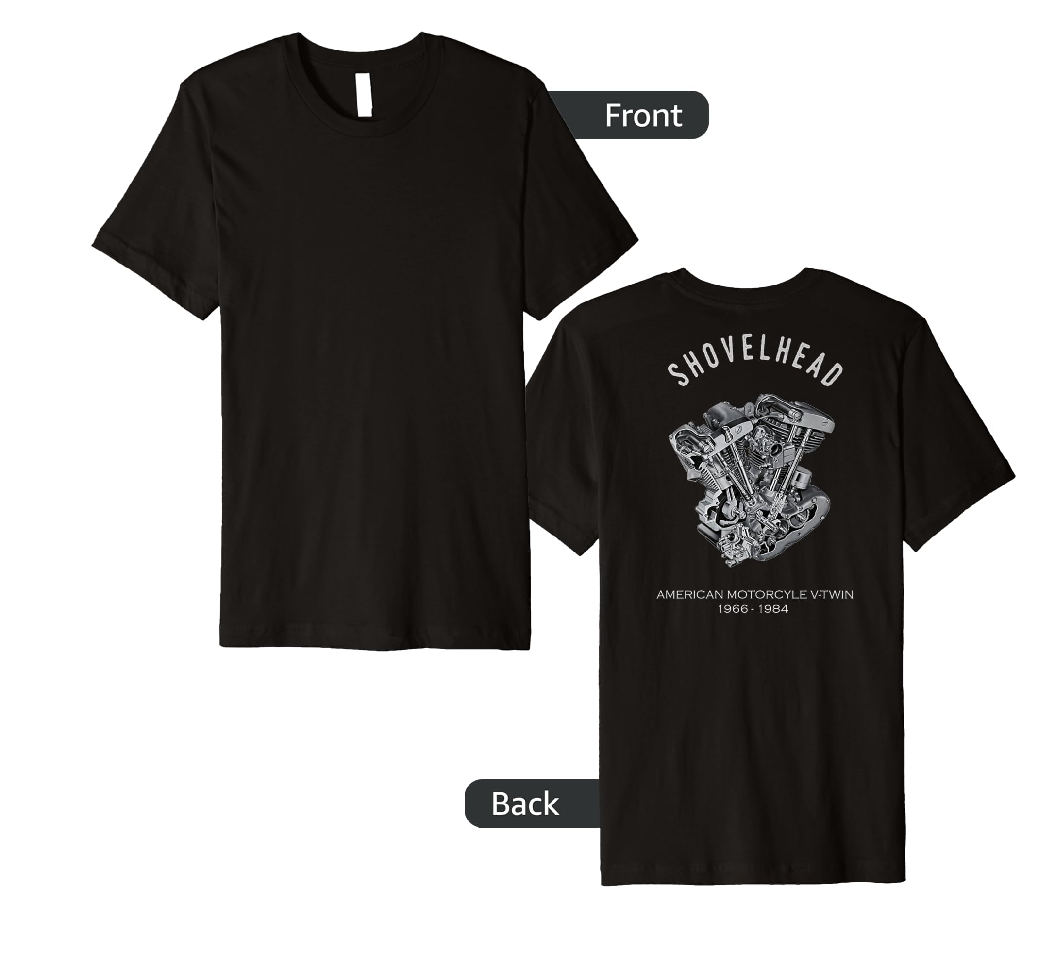 Hd Motorcycle Vtwin Shovelhead T-Shirt - Casual Everyday Wear Men Women - T-Shirt, Sweatshirt, Hoodie