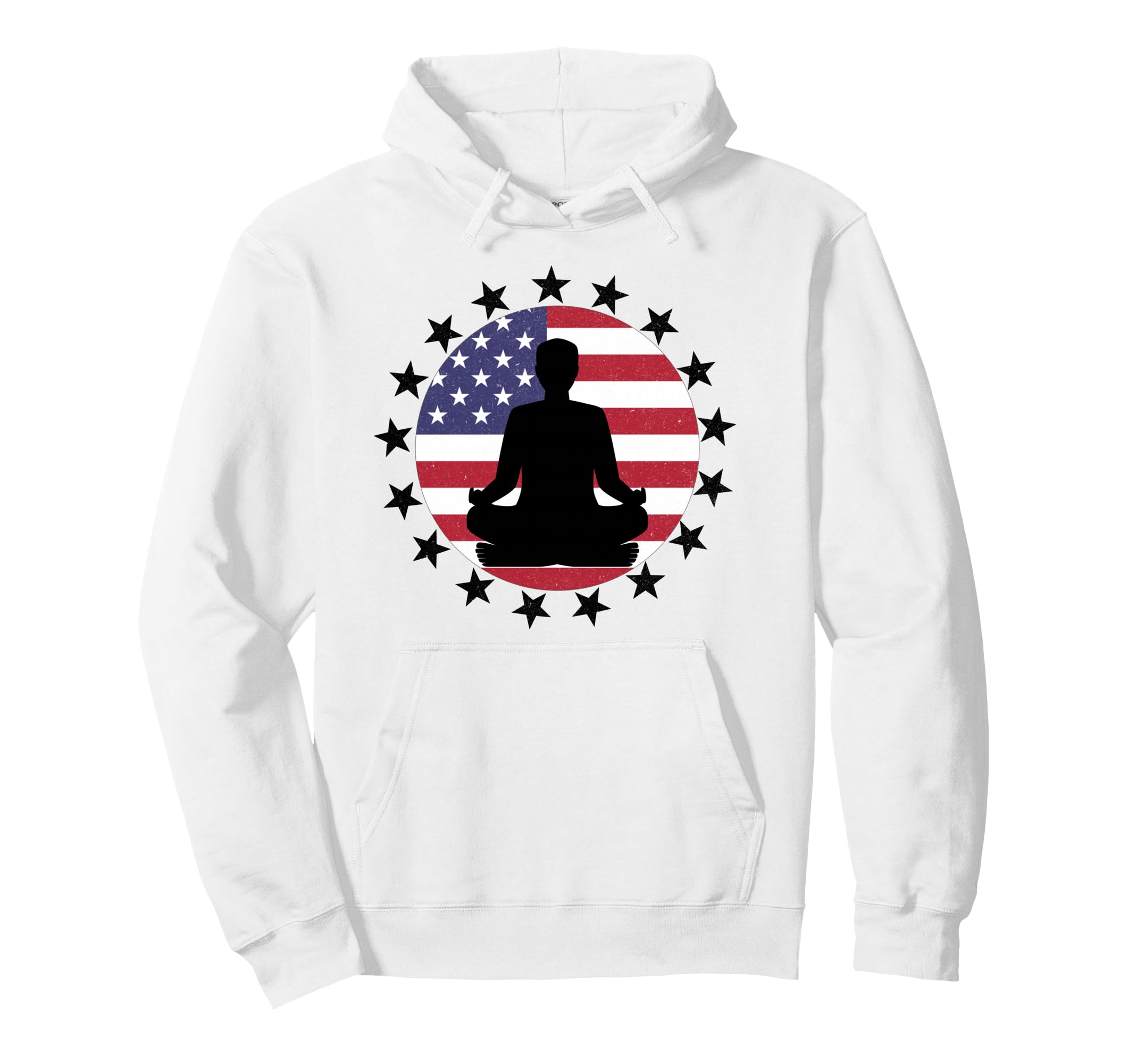 Patriotic Yoga Pose American Flag 4Th Hoodie - Novelty Apparel Men Women - T-Shirt, Sweatshirt, Hoodie